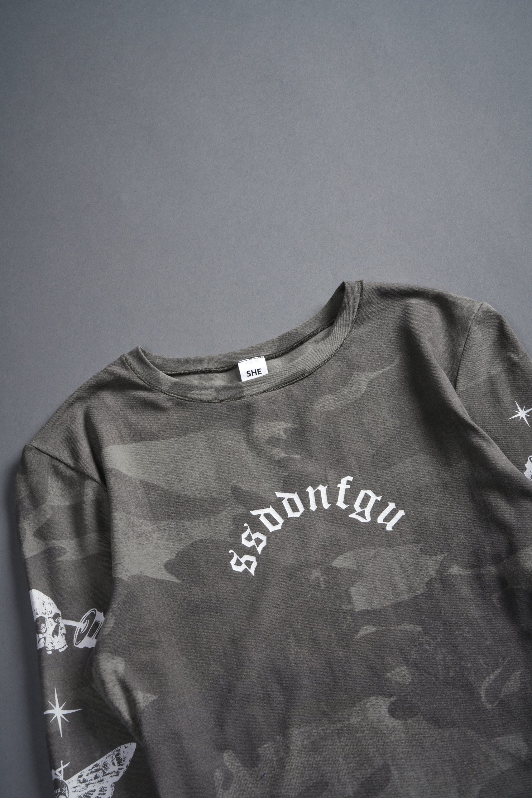 FRVR in the Stars Eden L/S Tee in Lush Vintage Woodland Camo - Image 4