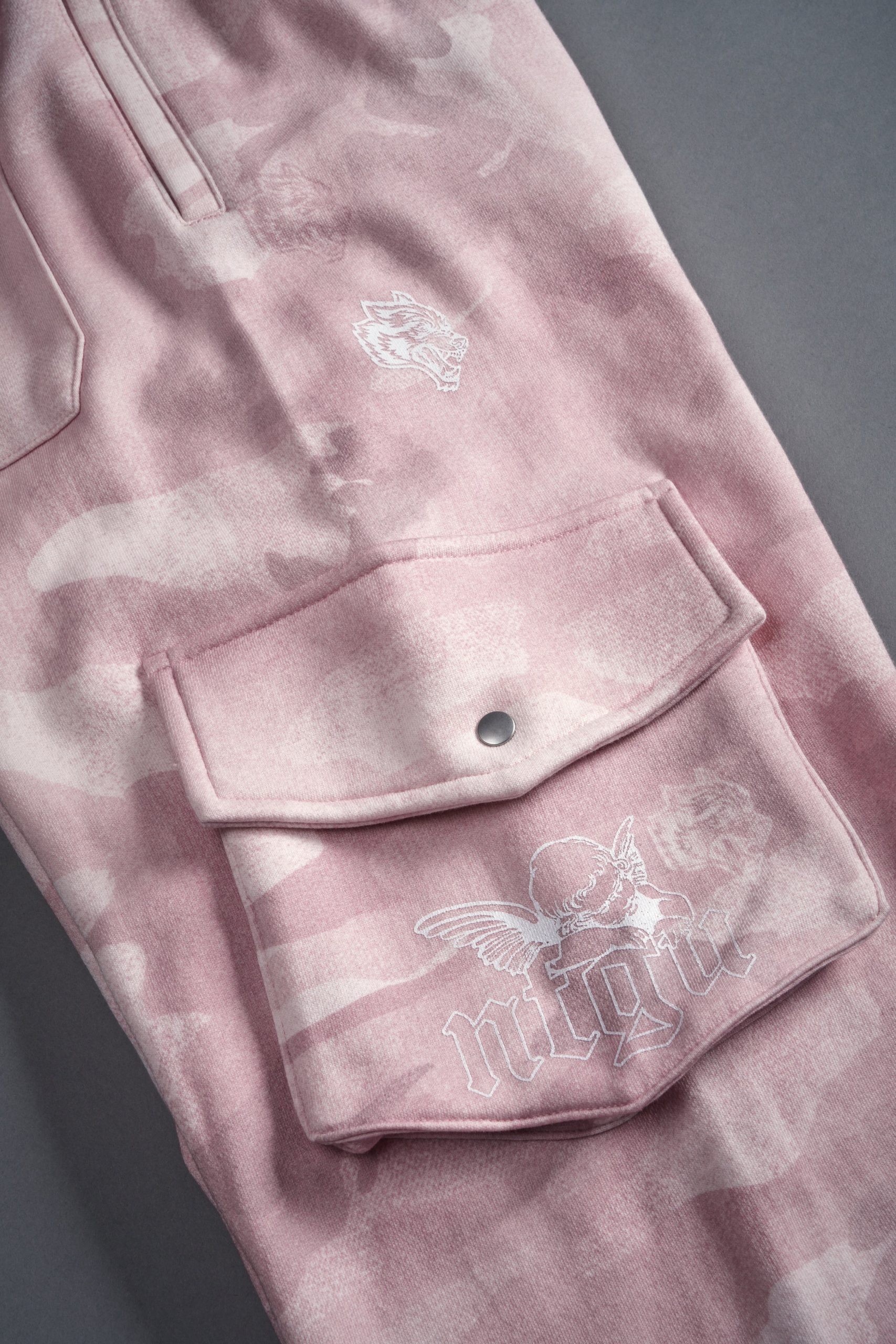 Dual Cherub NFGU Big Cozy Sweats in Blush Vintage Woodland Camo - Image 9