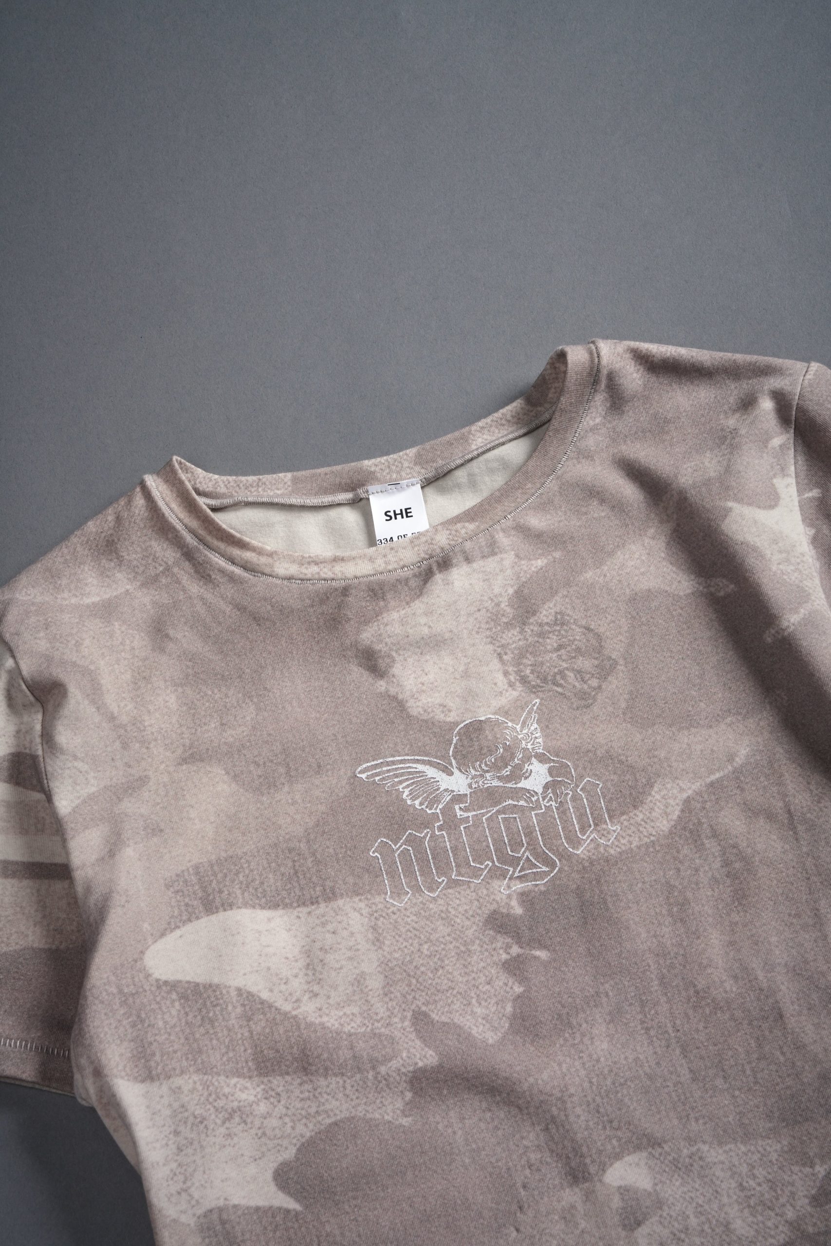 Cherub NFGU Eden S/S Tee in Clay Vintage Woodland Camo - Image 4