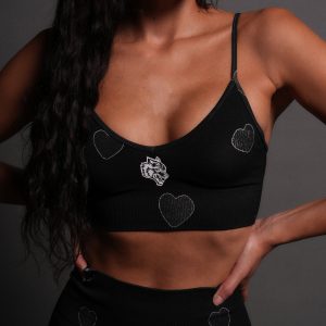 Her Energy Everson Seamless Sports Bra in Heart Candy Black