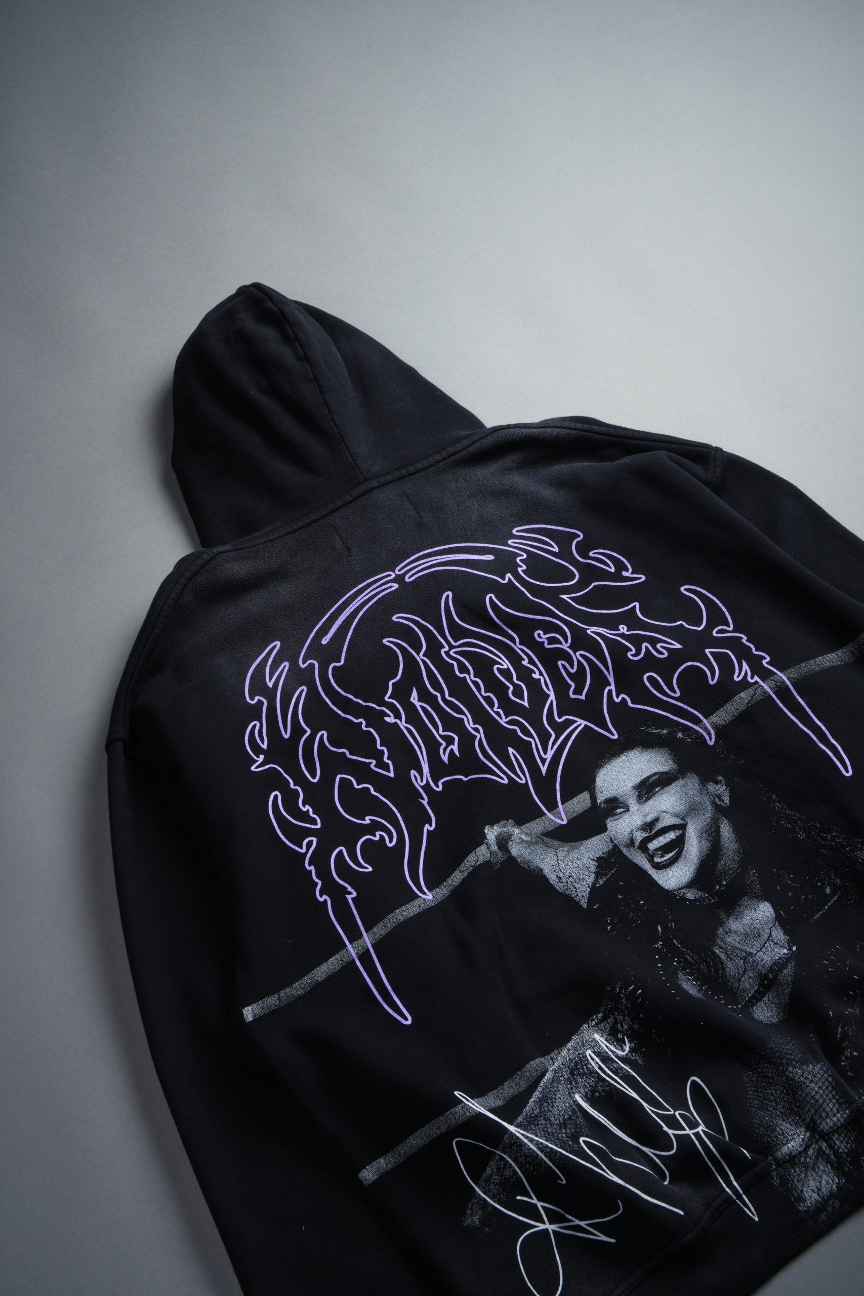 Brutality NFGU Unisex Pierce Hoodie in Black Drift Wash - Image 16