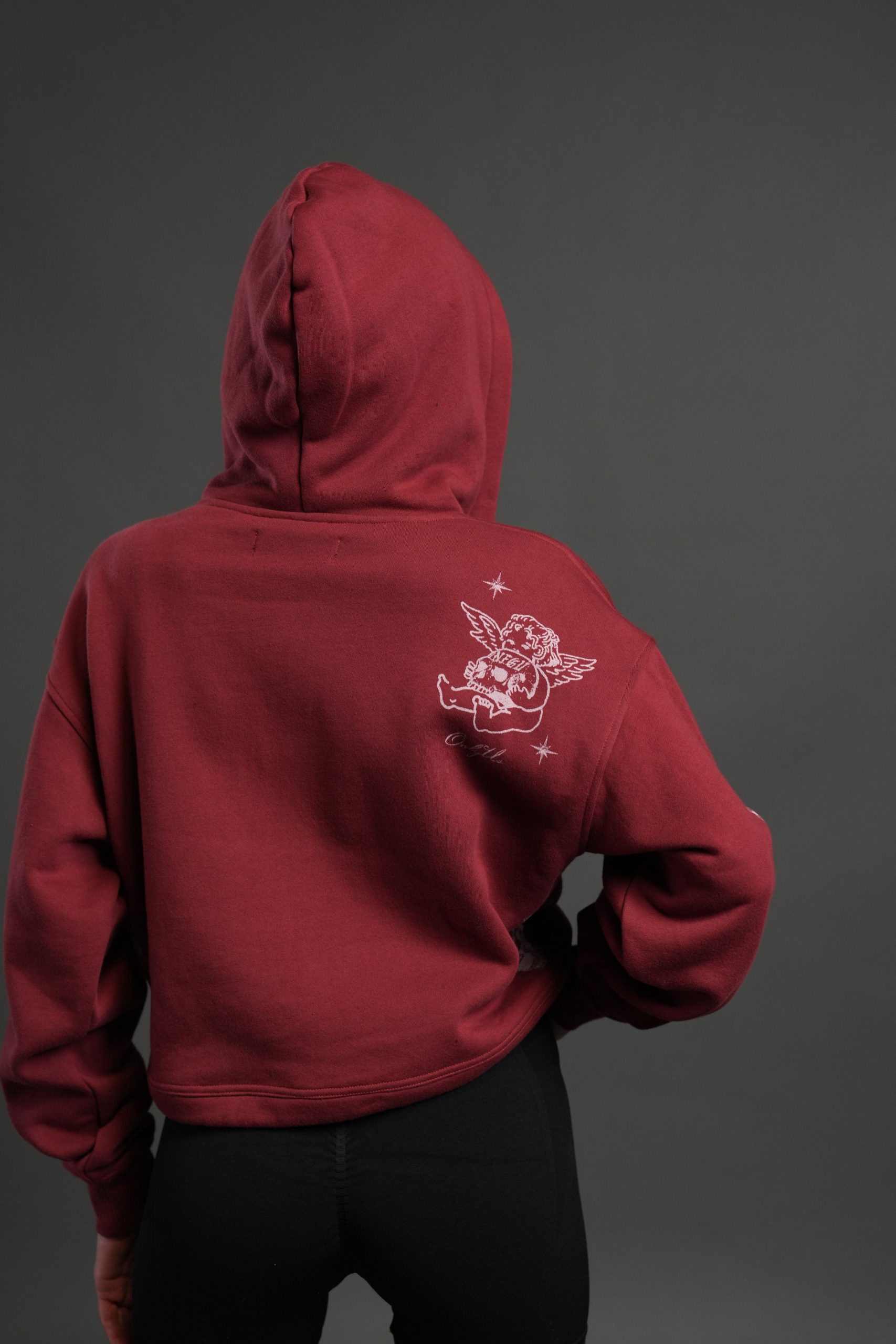 Fallen Cherub Dempsey (Cropped) Hoodie in Cherry Red - Image 6