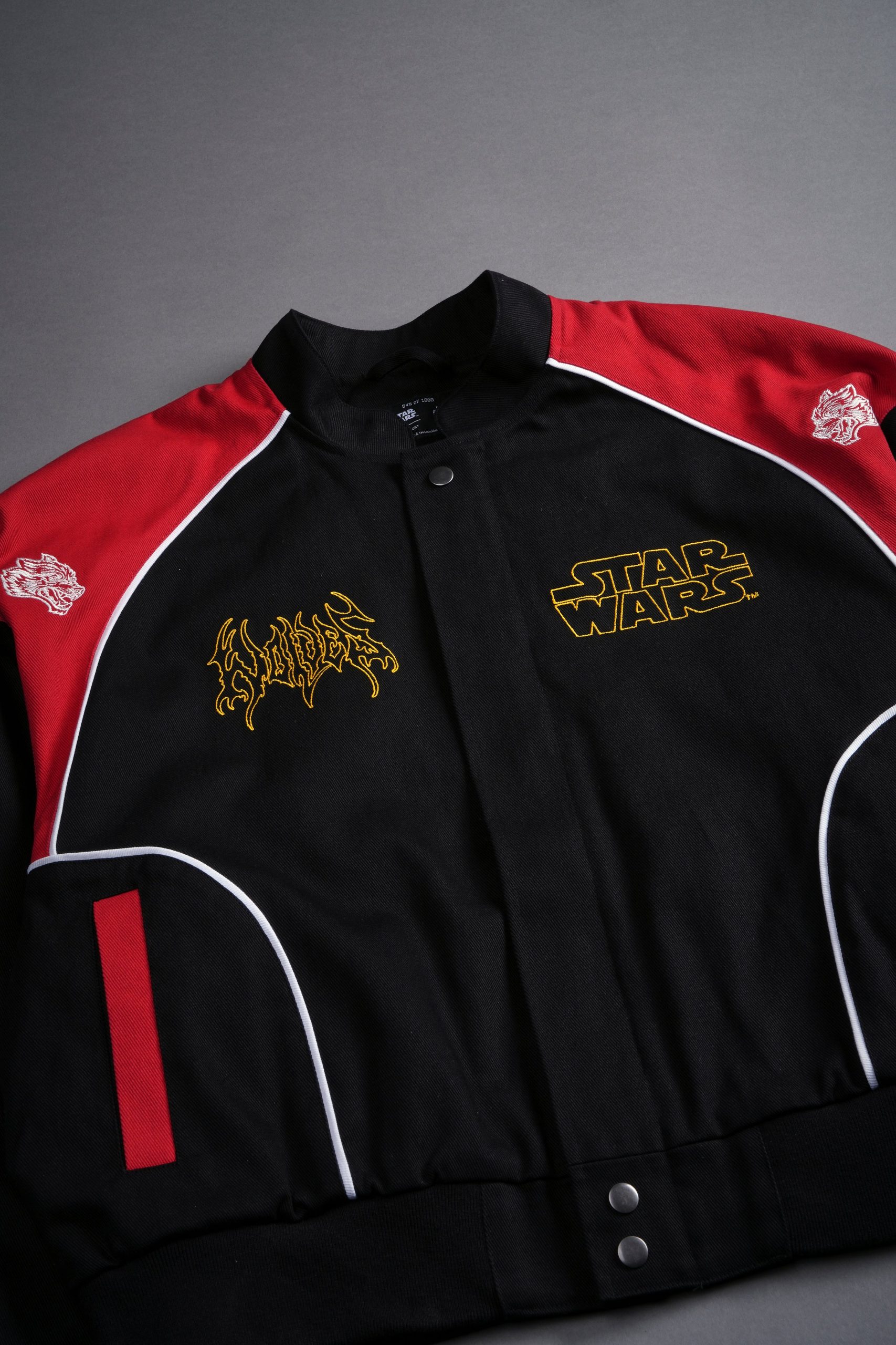 You Underestimate My Power Grit Road Racing Jacket in Black/Red - Image 12