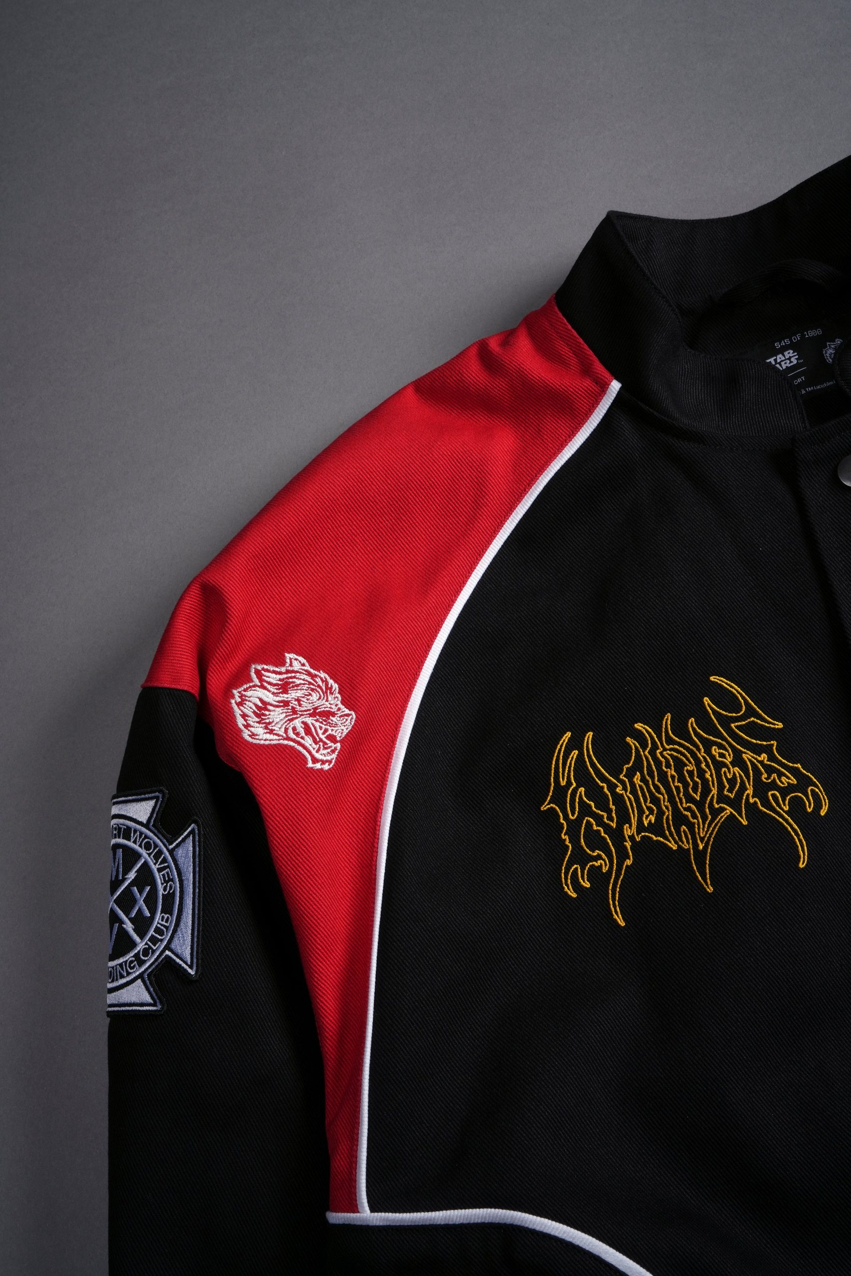 You Underestimate My Power Grit Road Racing Jacket in Black/Red - Image 14