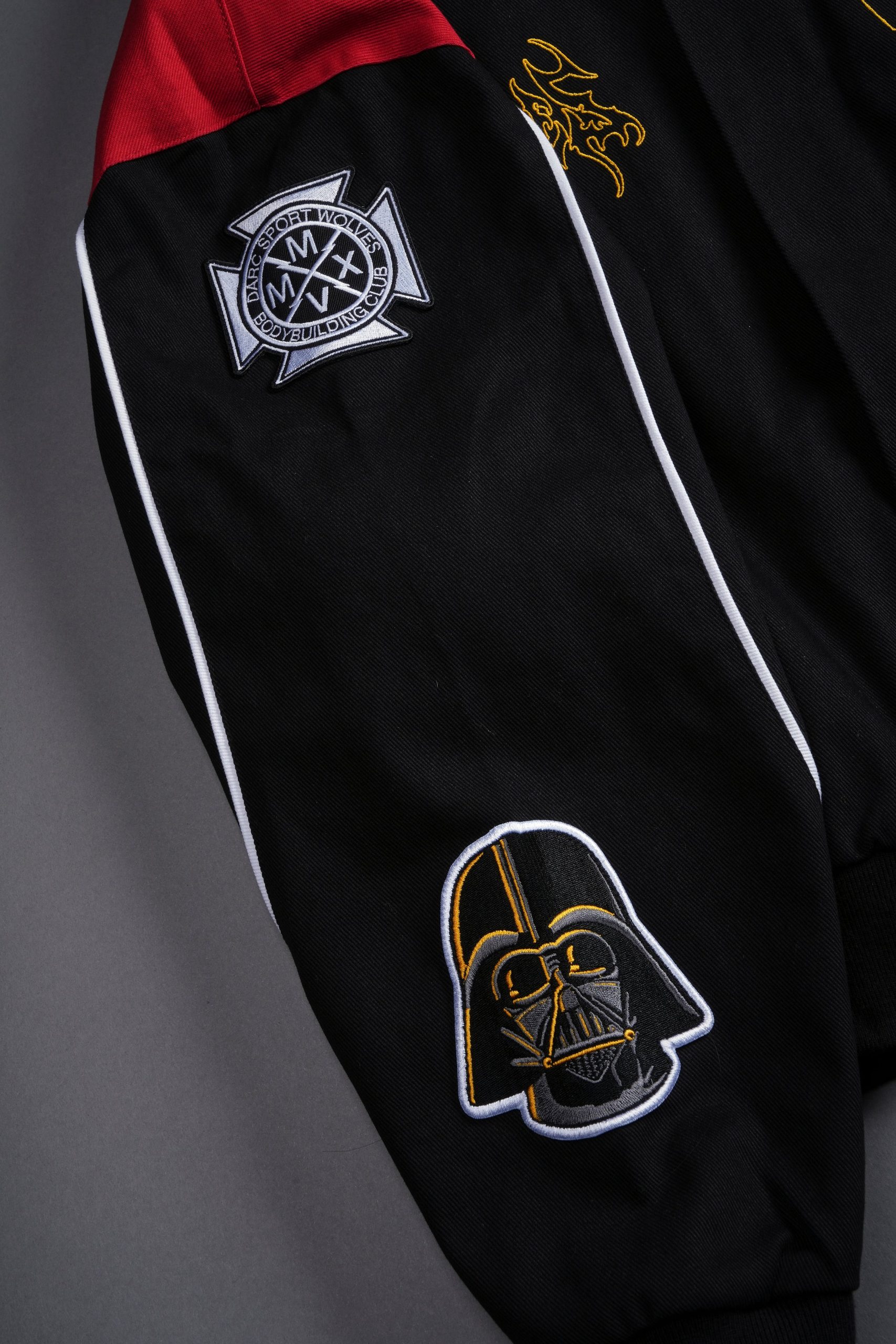 You Underestimate My Power Grit Road Racing Jacket in Black/Red - Image 8