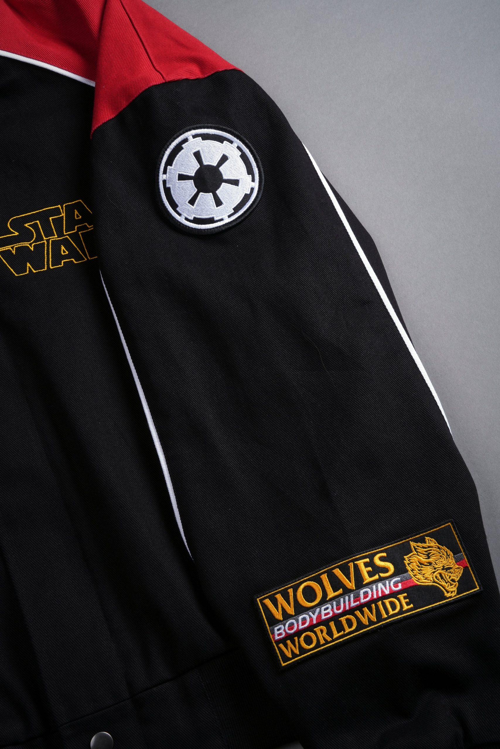 You Underestimate My Power Grit Road Racing Jacket in Black/Red - Image 9