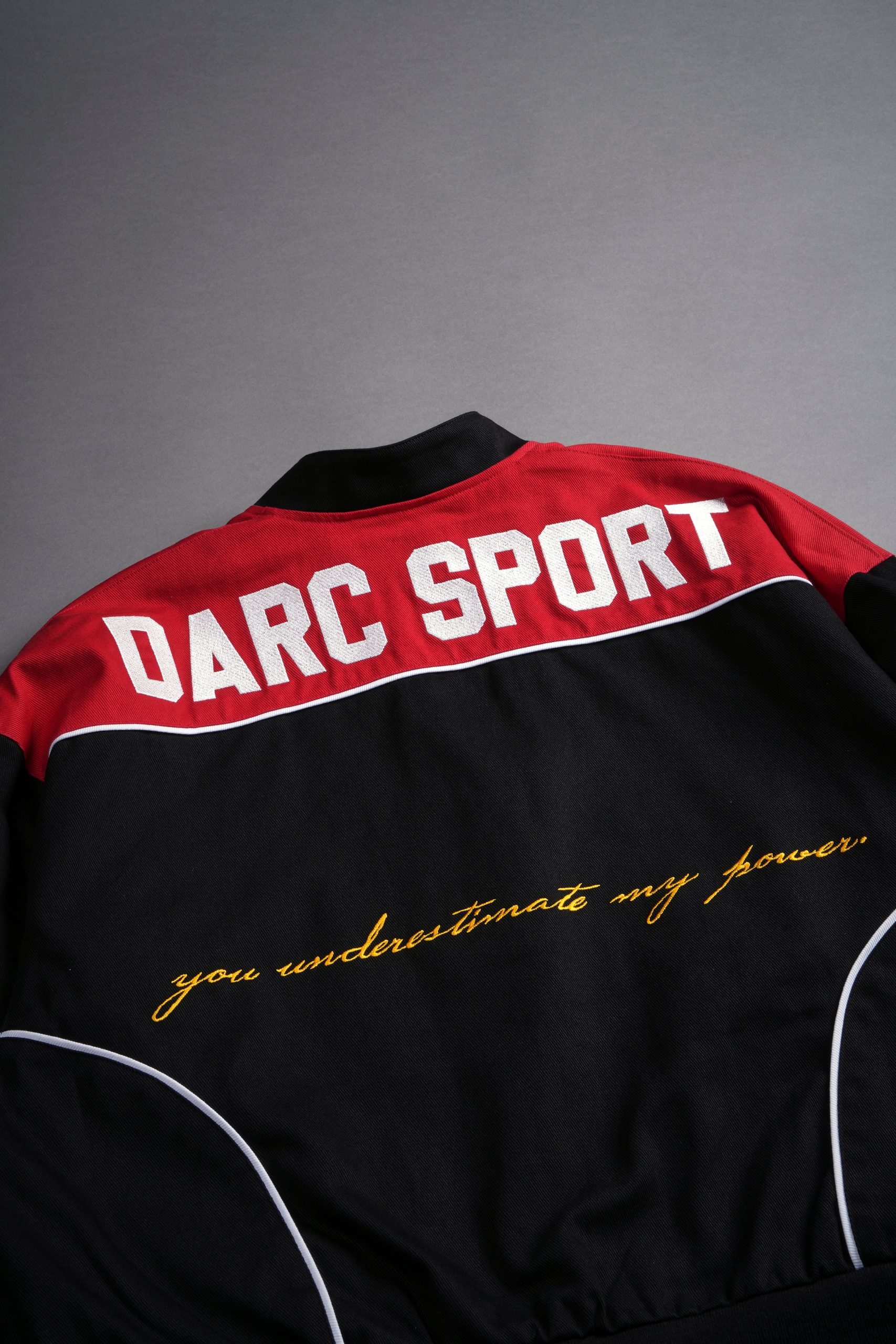 You Underestimate My Power Grit Road Racing Jacket in Black/Red - Image 11