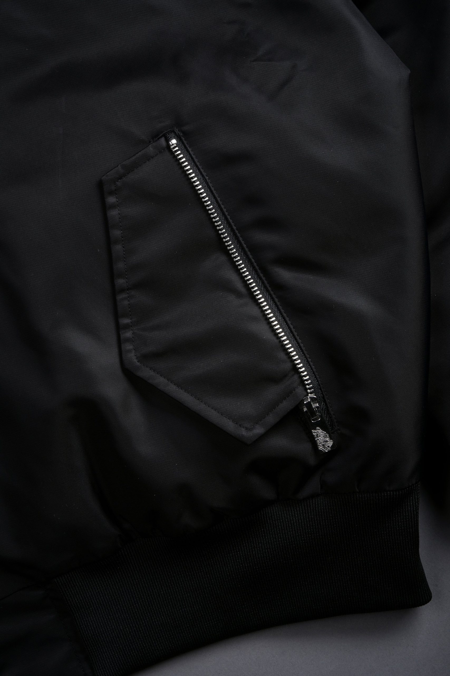 Fear Is My Ally Vicious Nylon Bomber Jacket in Black - Image 7