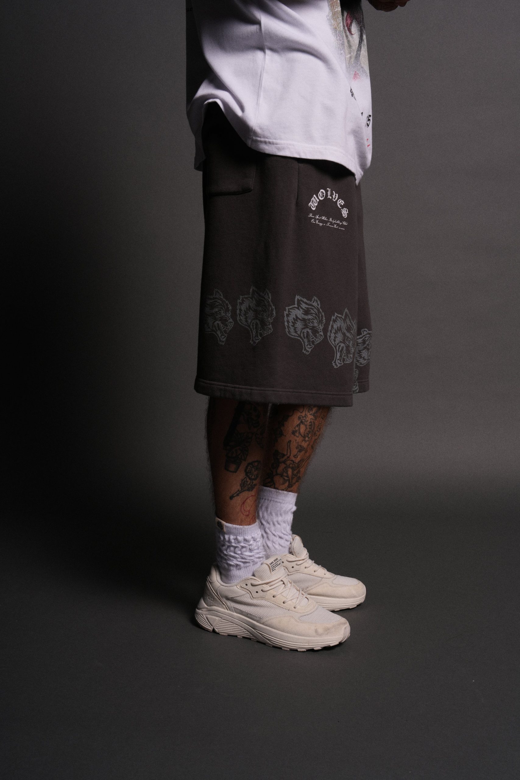 Only Wolves Oversized Osiris Sweat Shorts in Wolf Gray - Image 5
