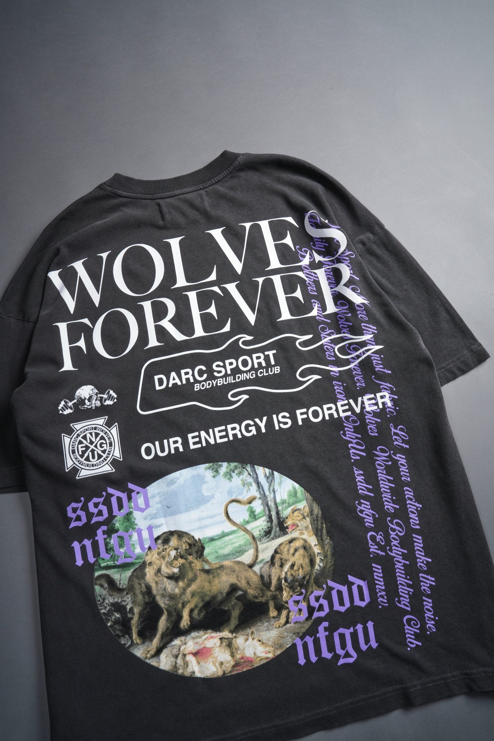 Three Wolves Premium Oversized Tee in Wolf Gray - Image 8
