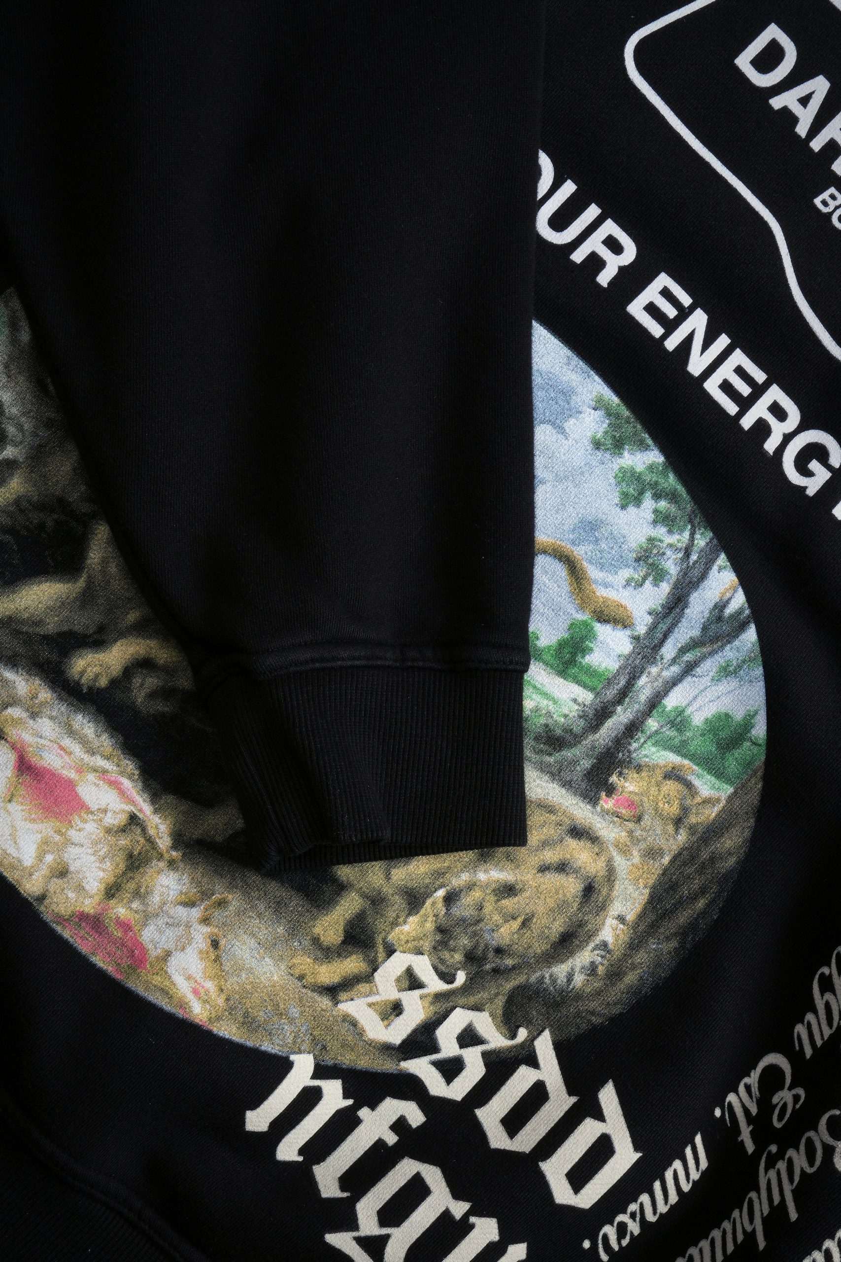 Three Wolves Pierce Hoodie in Black - Image 6