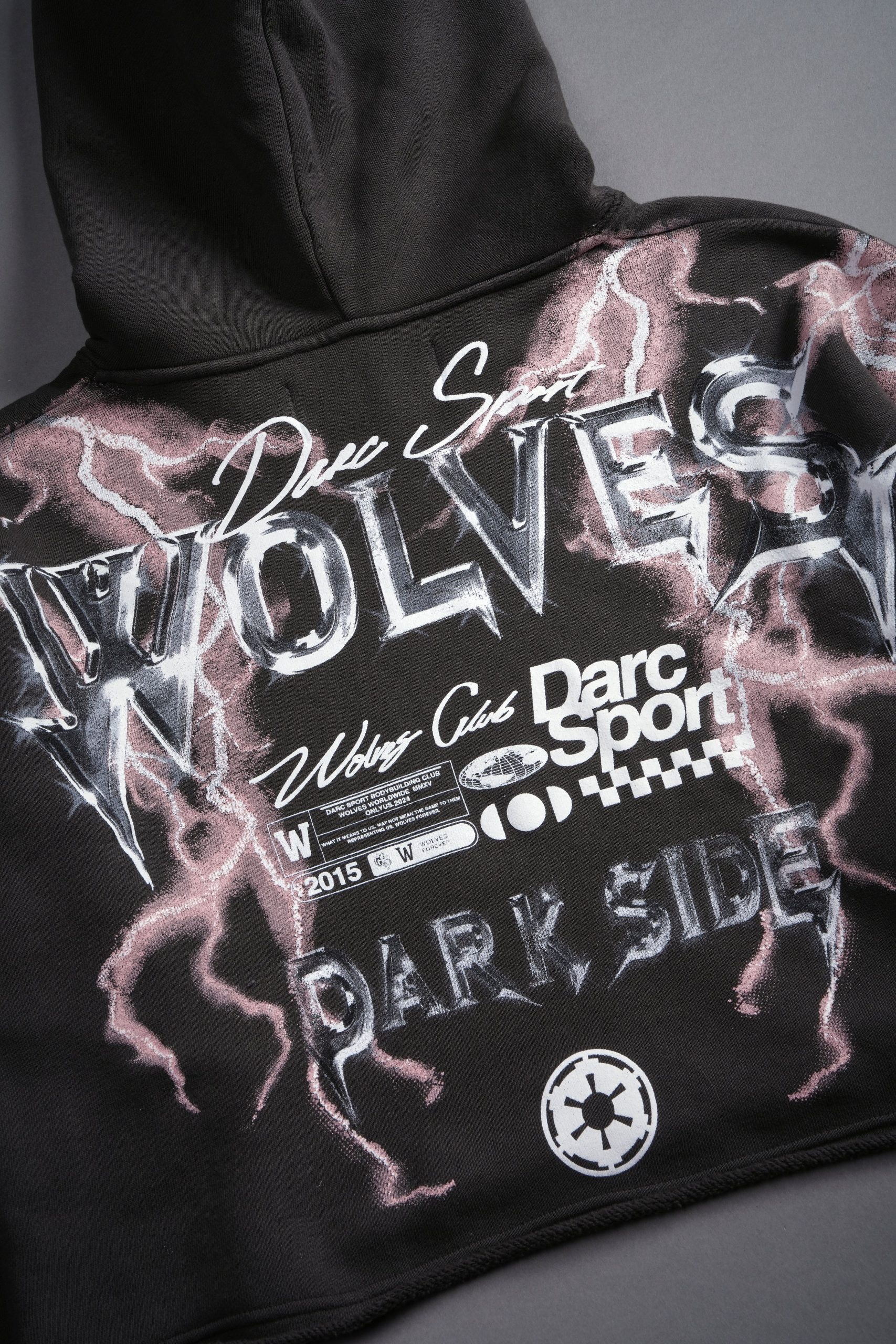 Ride The Lightning Wyoming (Cropped) Hoodie in Wolf Gray - Image 5