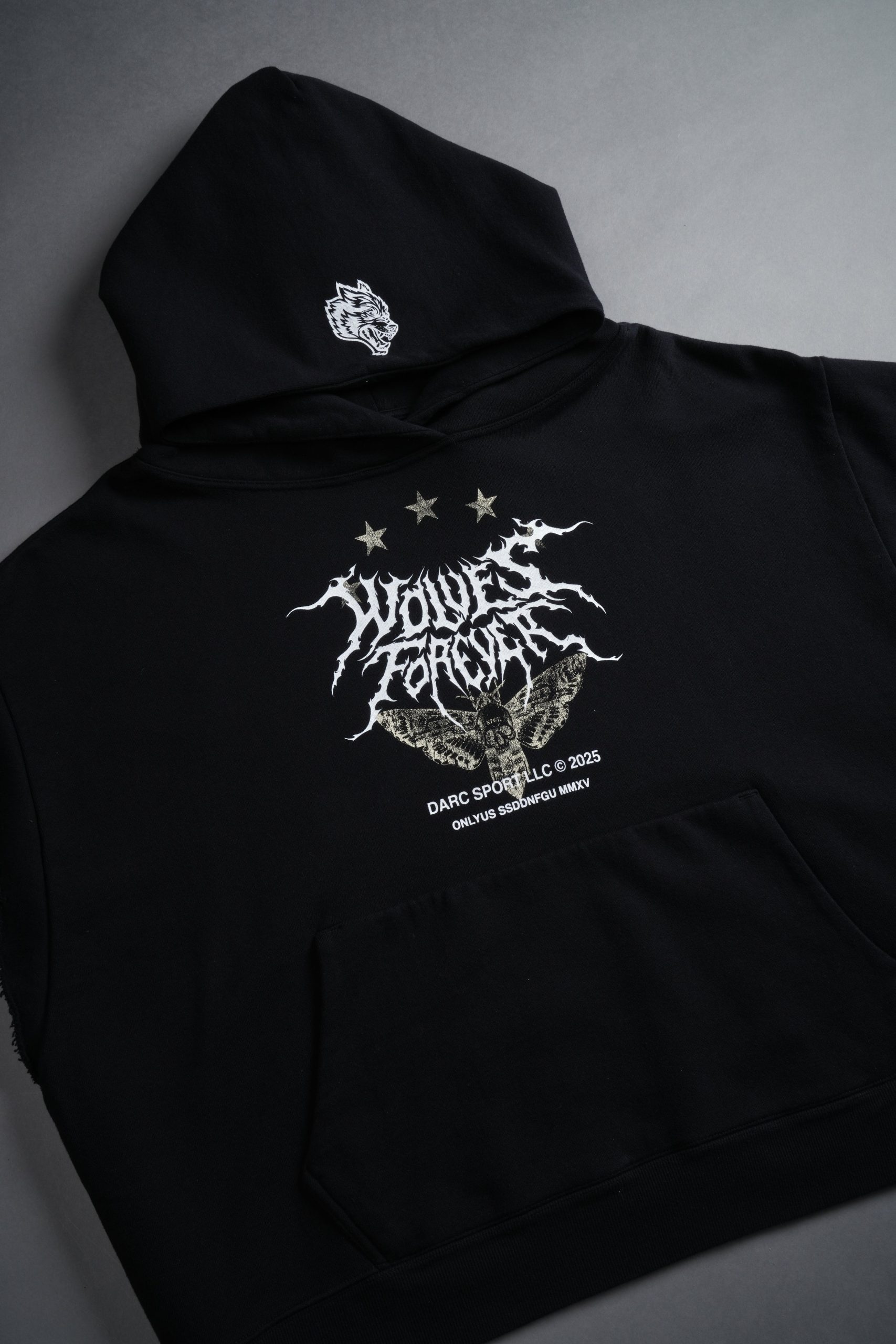 Iron Pack Grunge Gage Cap Sleeve Hoodie in Black - Image 5