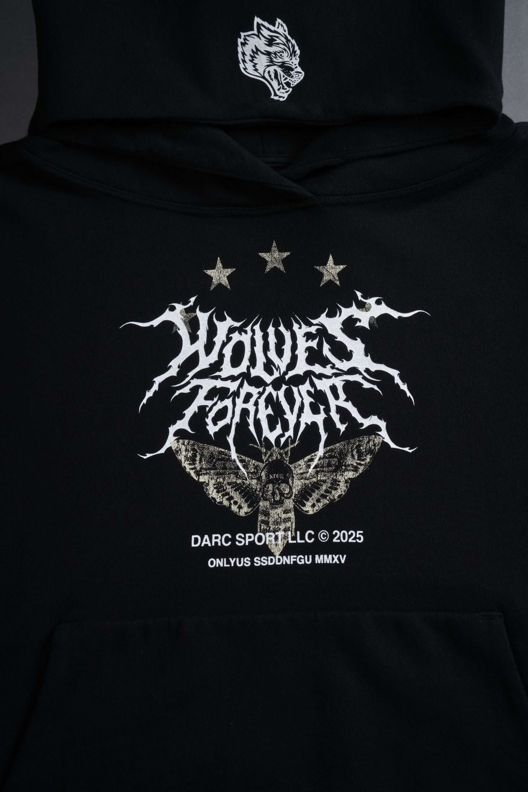 Iron Pack Grunge Gage Cap Sleeve Hoodie in Black - Image 6