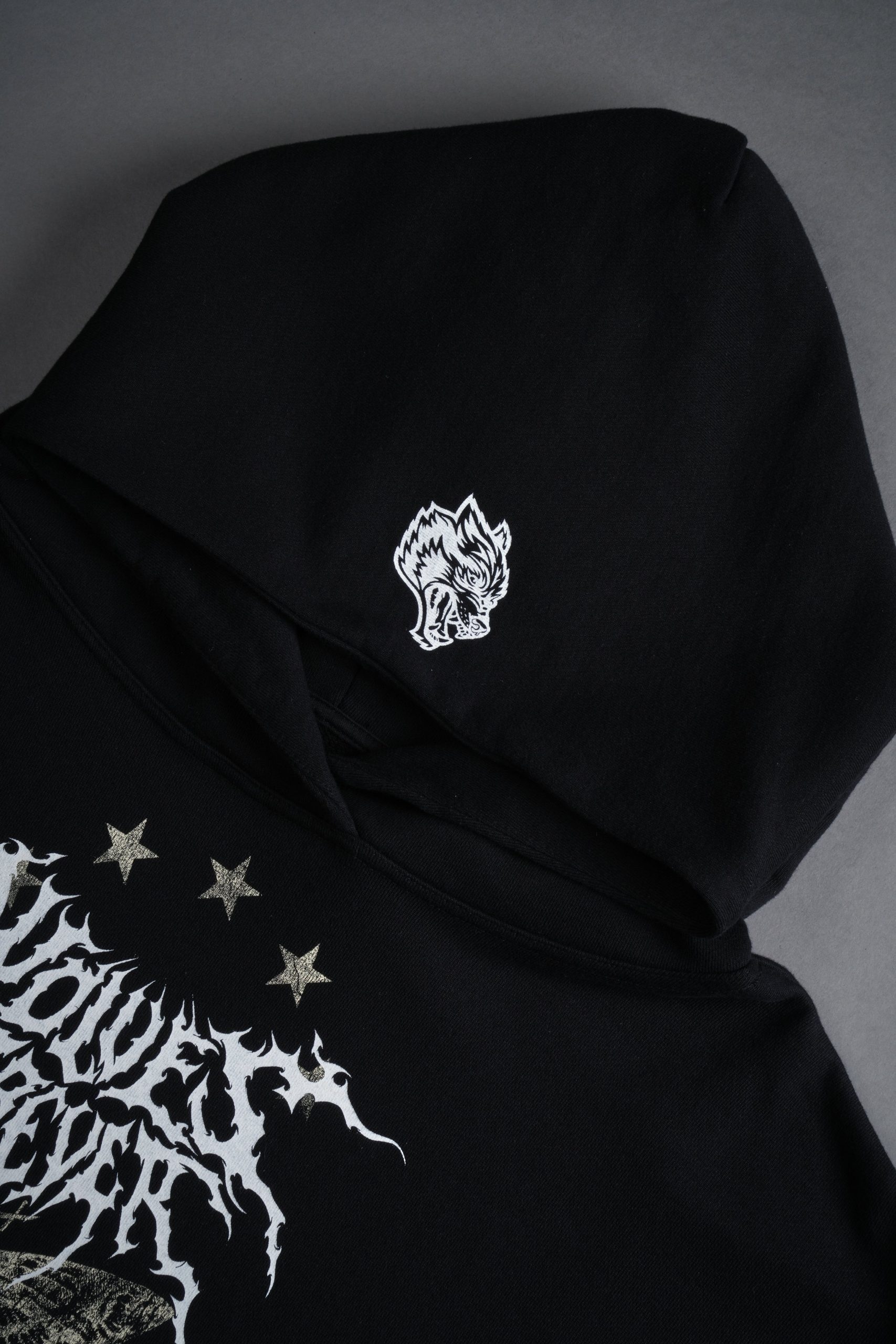 Iron Pack Grunge Gage Cap Sleeve Hoodie in Black - Image 7