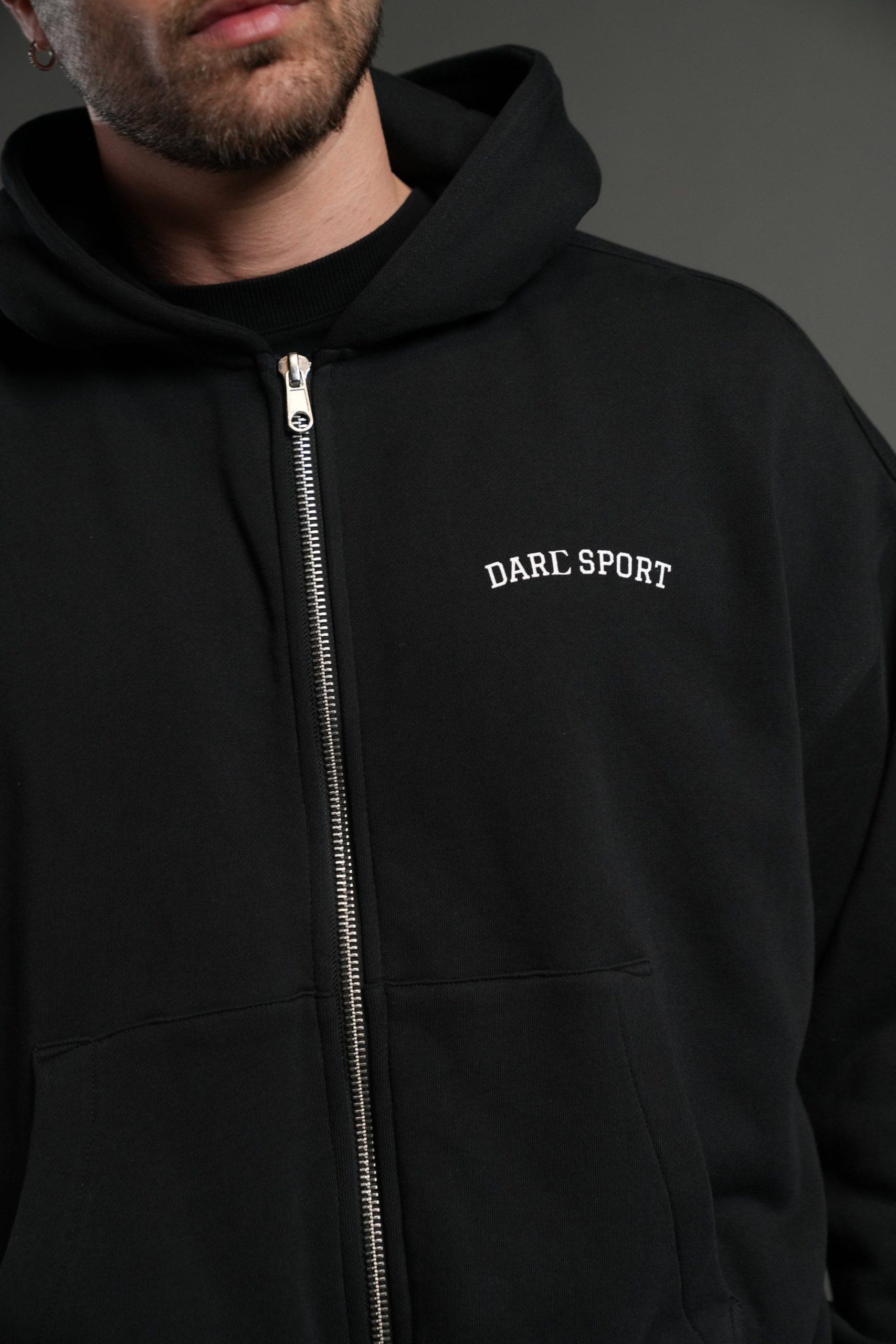 Inner Wolf Vex Double Zip Hoodie in Black - Image 15