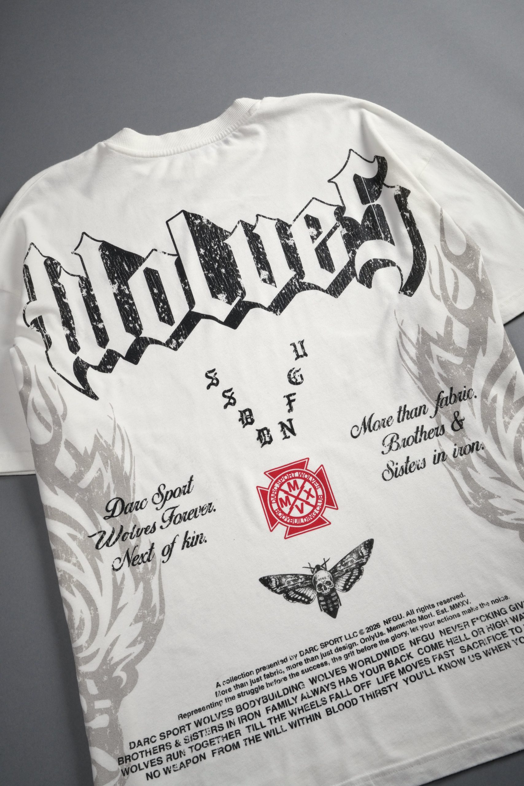 Wlvs Fire Premium Oversized Tee in Cream - Image 10