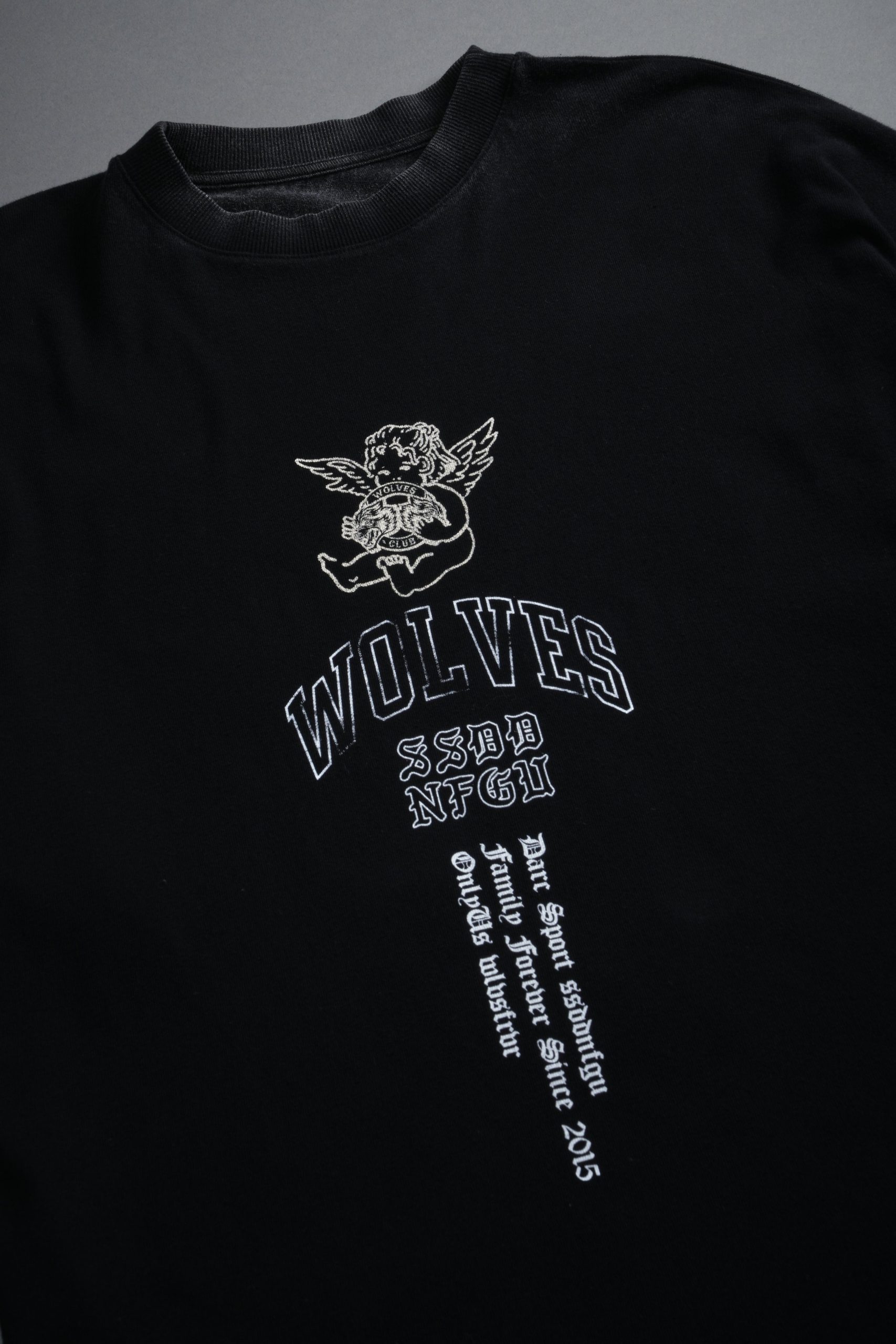 Wolves Club Cherub Premium Oversized Tee in Black - Image 9