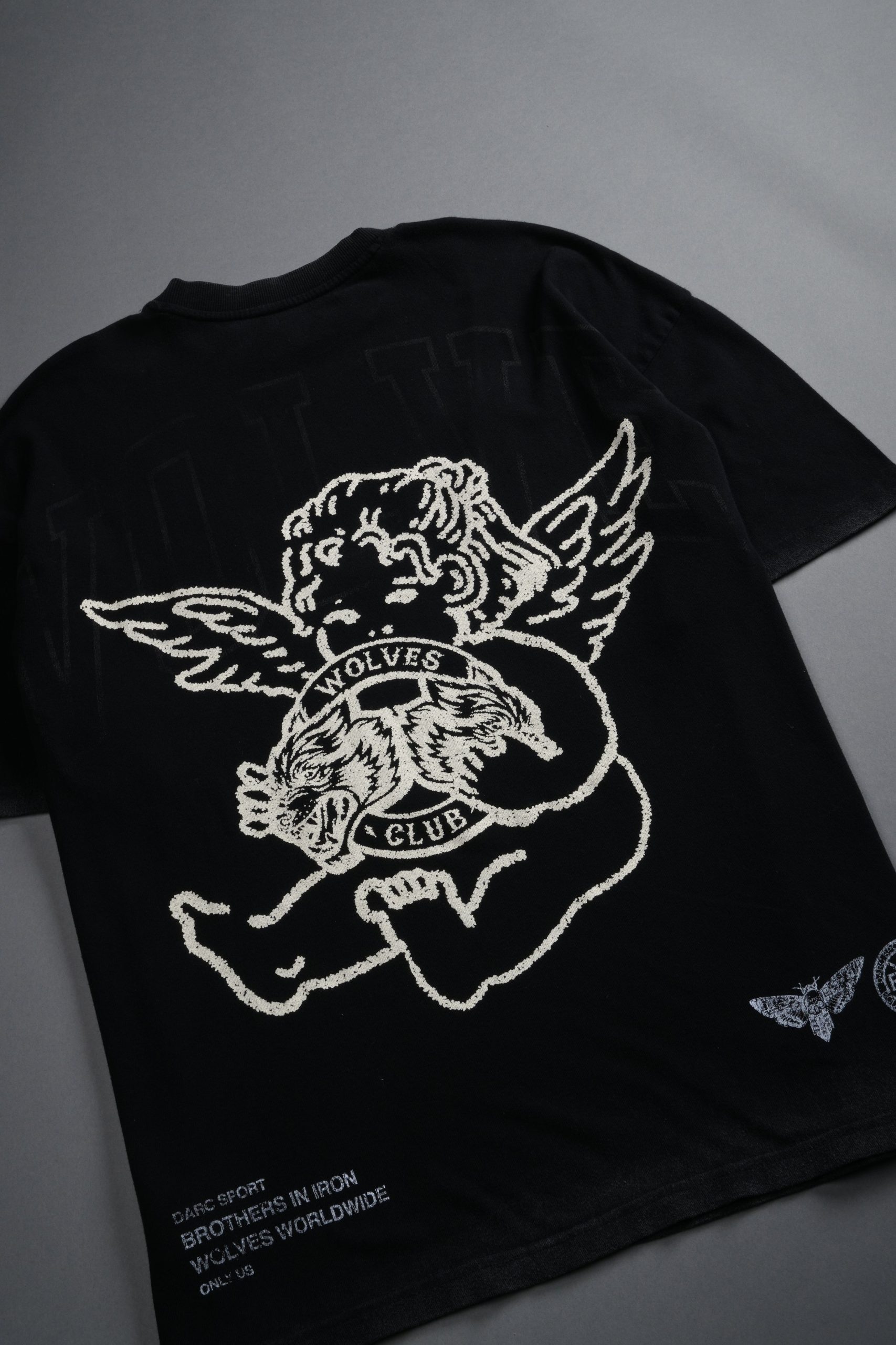Wolves Club Cherub Premium Oversized Tee in Black - Image 10
