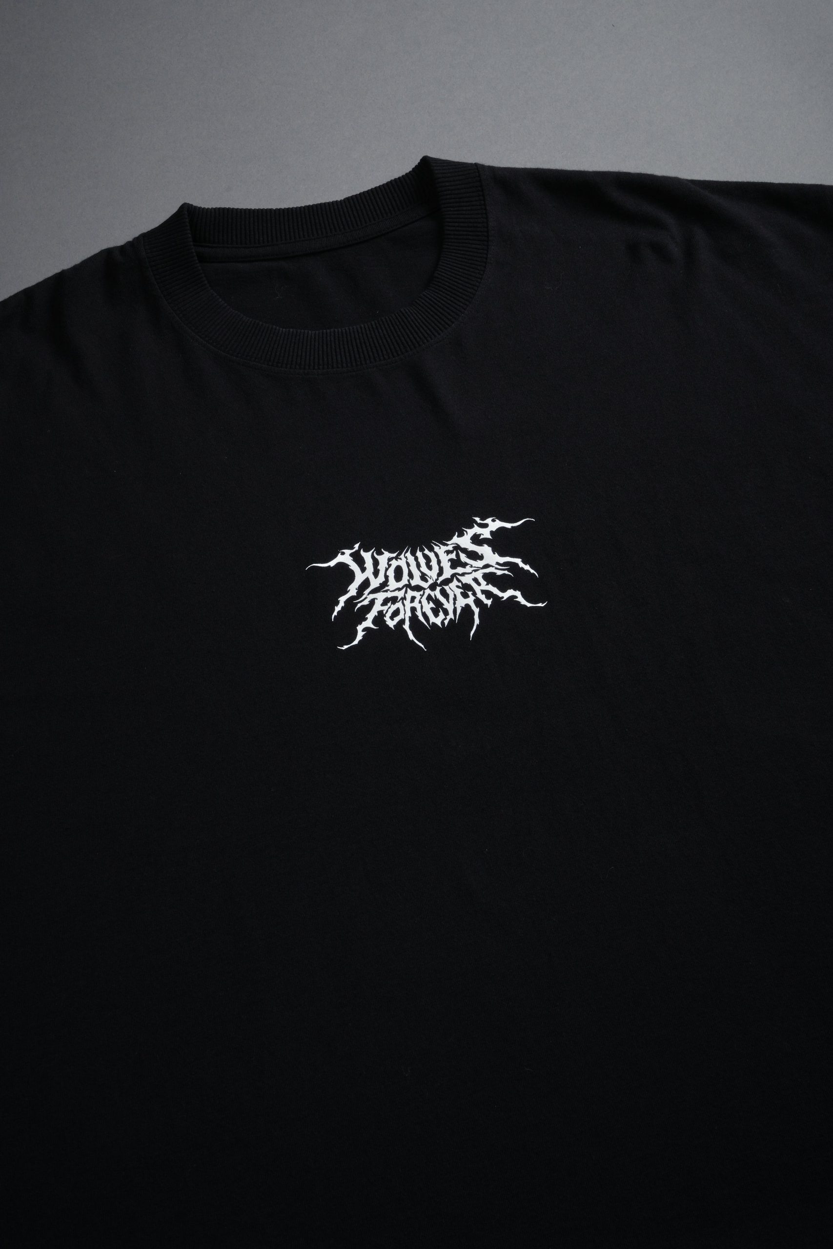 Work In Silence NFGU Grunge Cut-Off Mid Length Raw Hem Tee in Black - Image 9