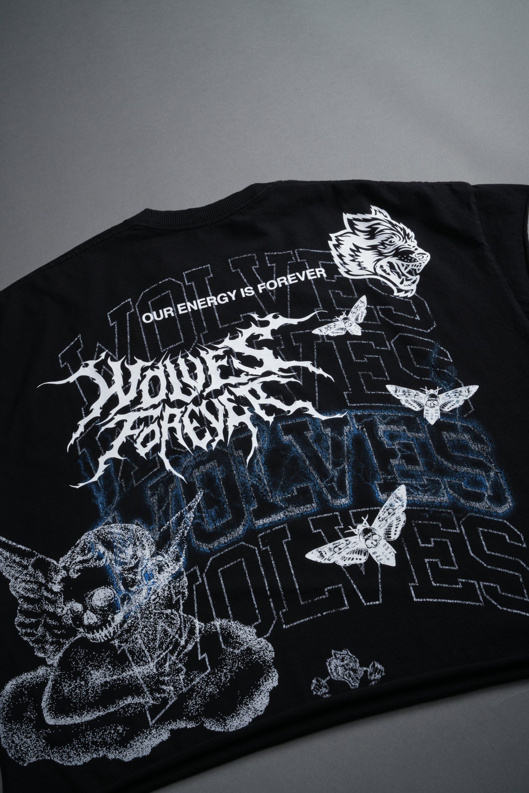 Work In Silence NFGU Grunge Cut-Off Mid Length Raw Hem Tee in Black - Image 11