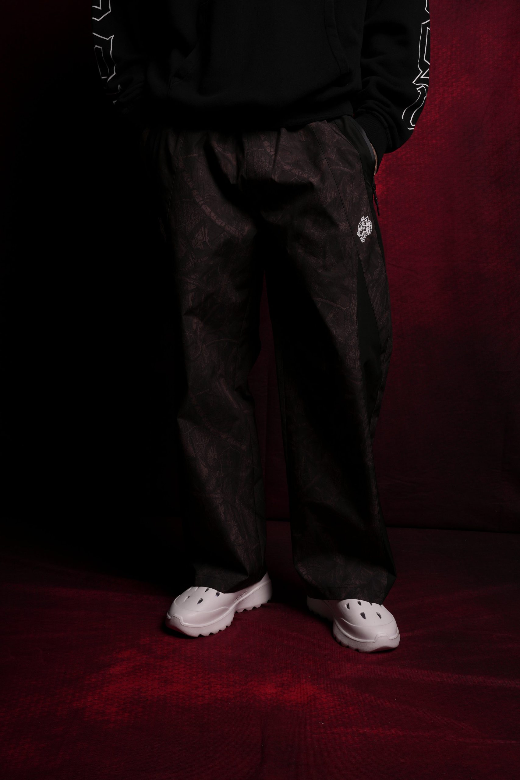 Dual Brolic Unisex Track Pants in Brown Driftwood Forest Camo - Image 2