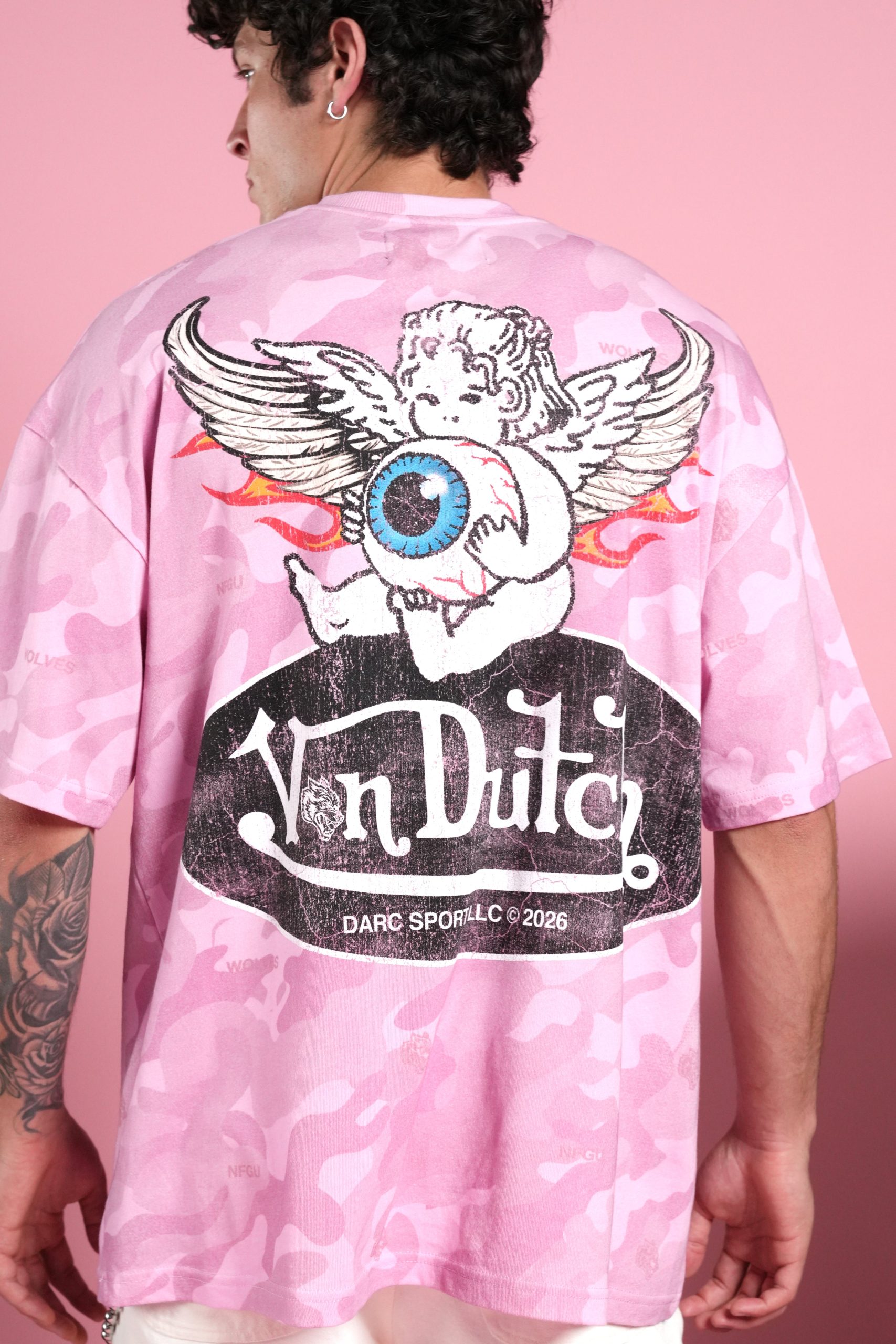 Von Wild V2 Premium Oversized Tee in Dsvd Bubblegum Camo - Image 8