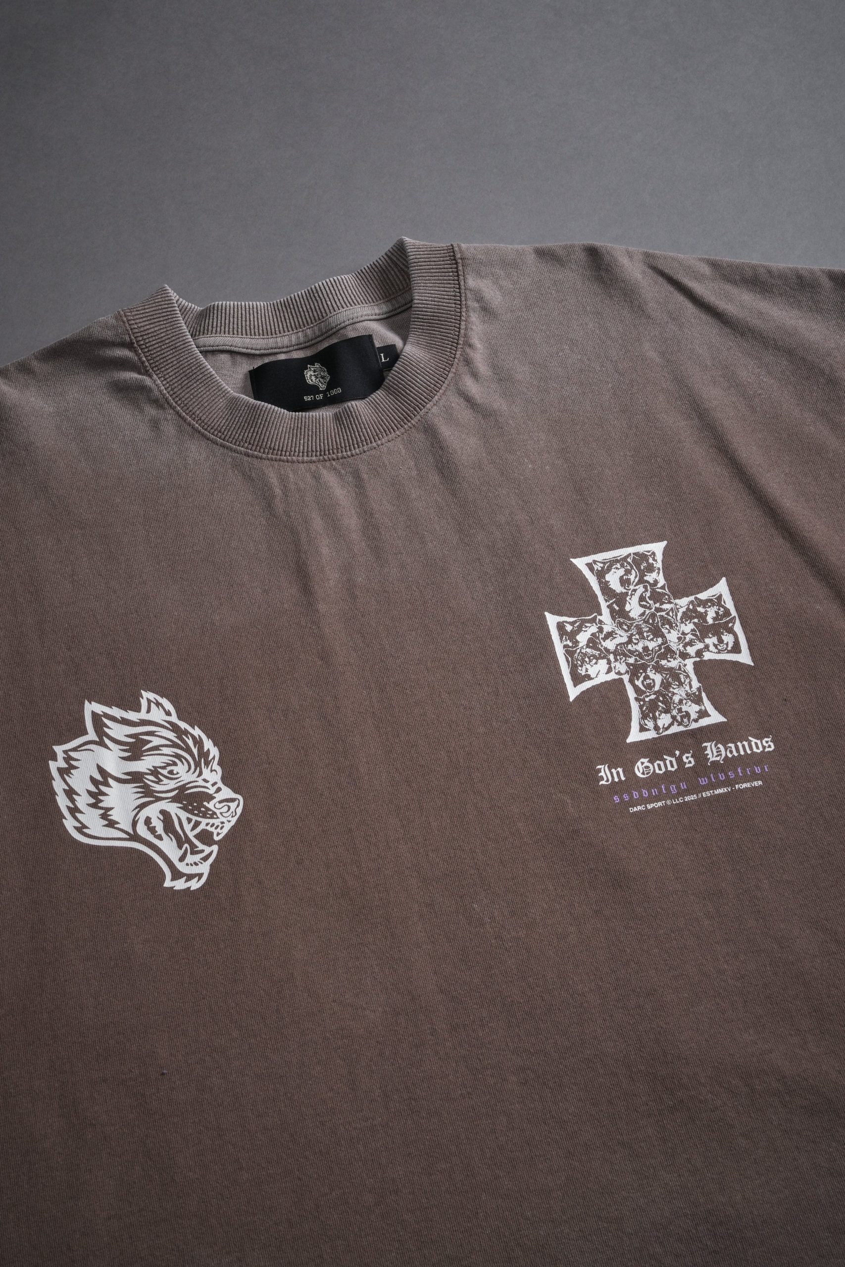 Iron Wolf Pack Grunge Cut-Off Tee in Mojave Brown - Image 8