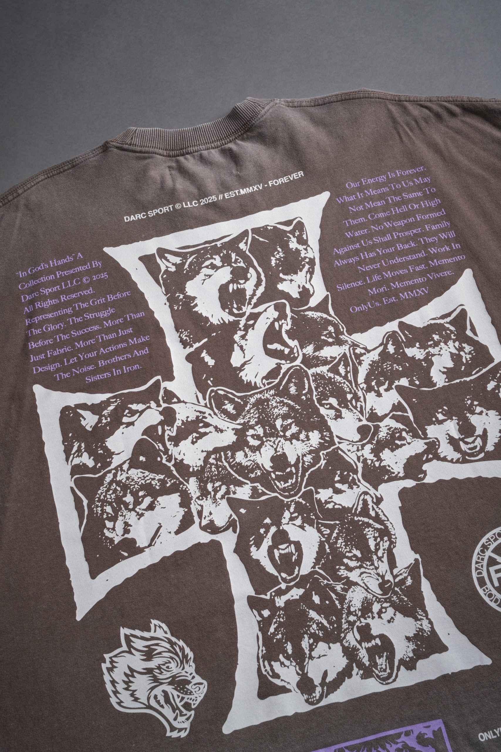 Iron Wolf Pack Grunge Cut-Off Tee in Mojave Brown - Image 7