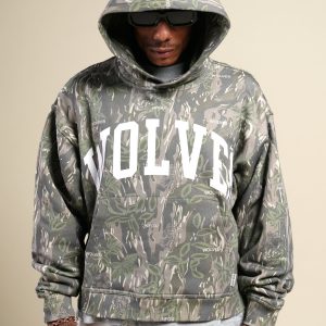 Only Loyalty Box Cut Pierce Hoodie in Norse Camo