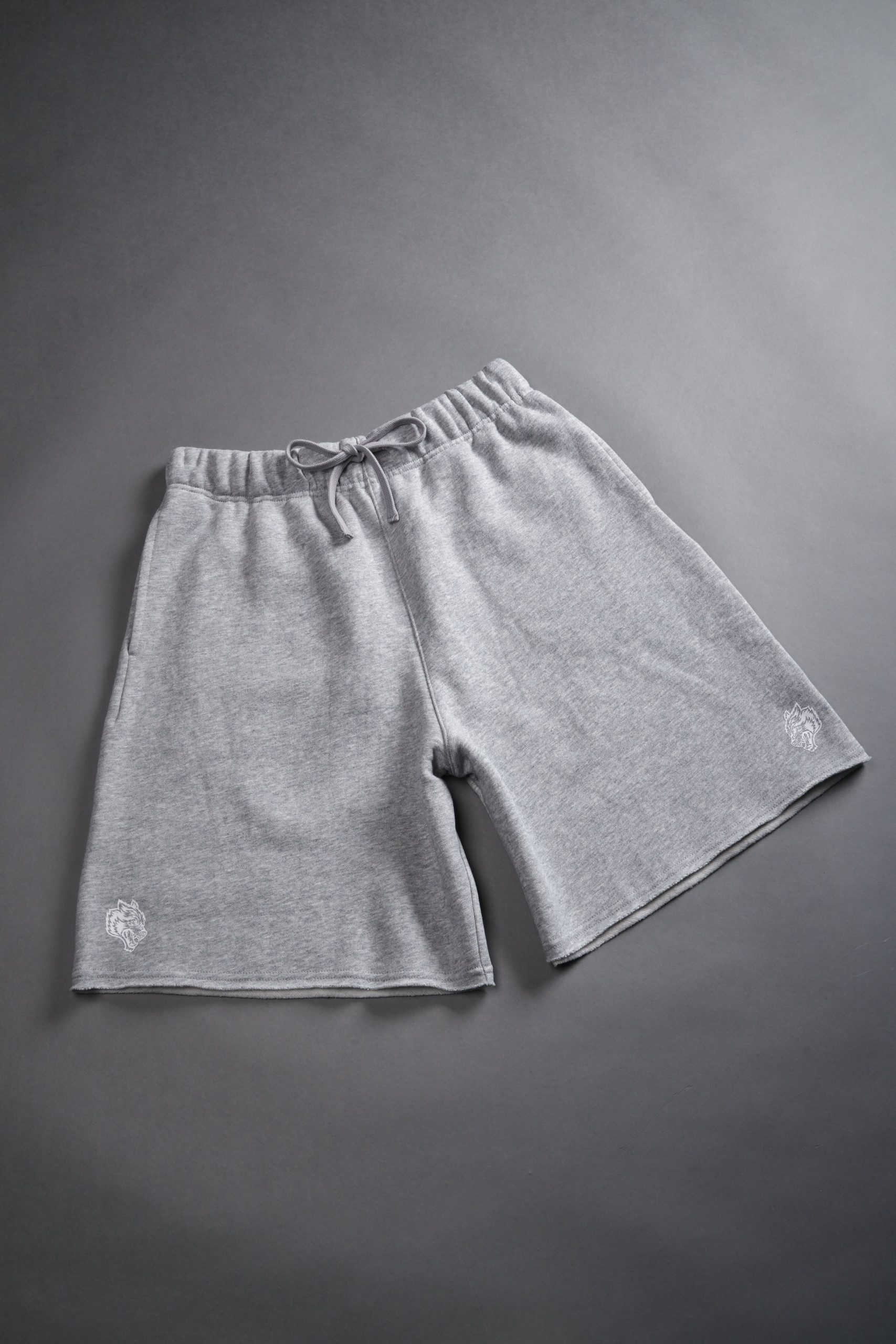 Dual Core Raw Hem Oversized Post Lounge Sweat Shorts in Light Athletic Gray - Image 6
