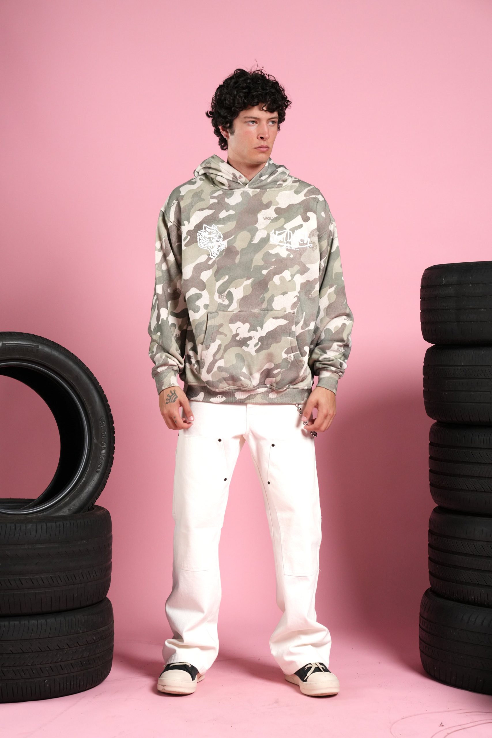 Von Wild Pierce Hoodie in Dsvd Green Camo - Image 5