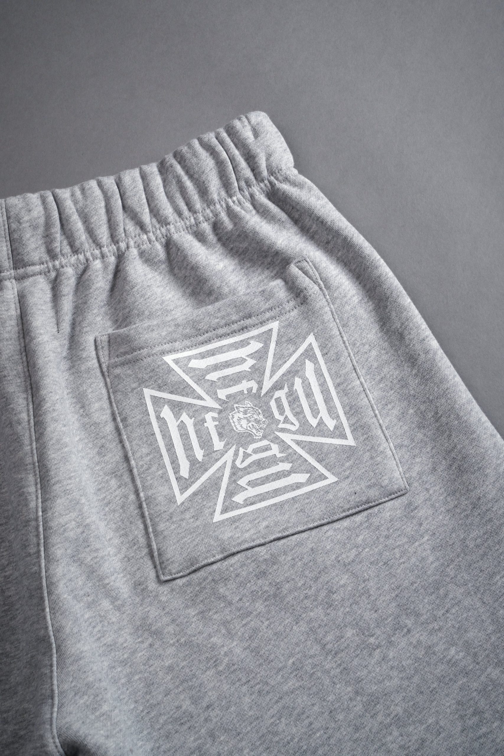 Dual Core Raw Hem Oversized Post Lounge Sweat Shorts in Light Athletic Gray - Image 10