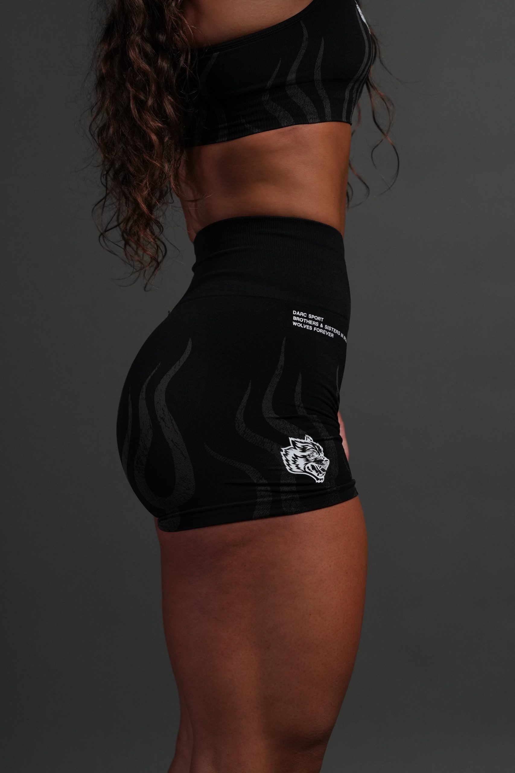 Hellfire Stella Soft Seamless Shorts in Black - Image 3