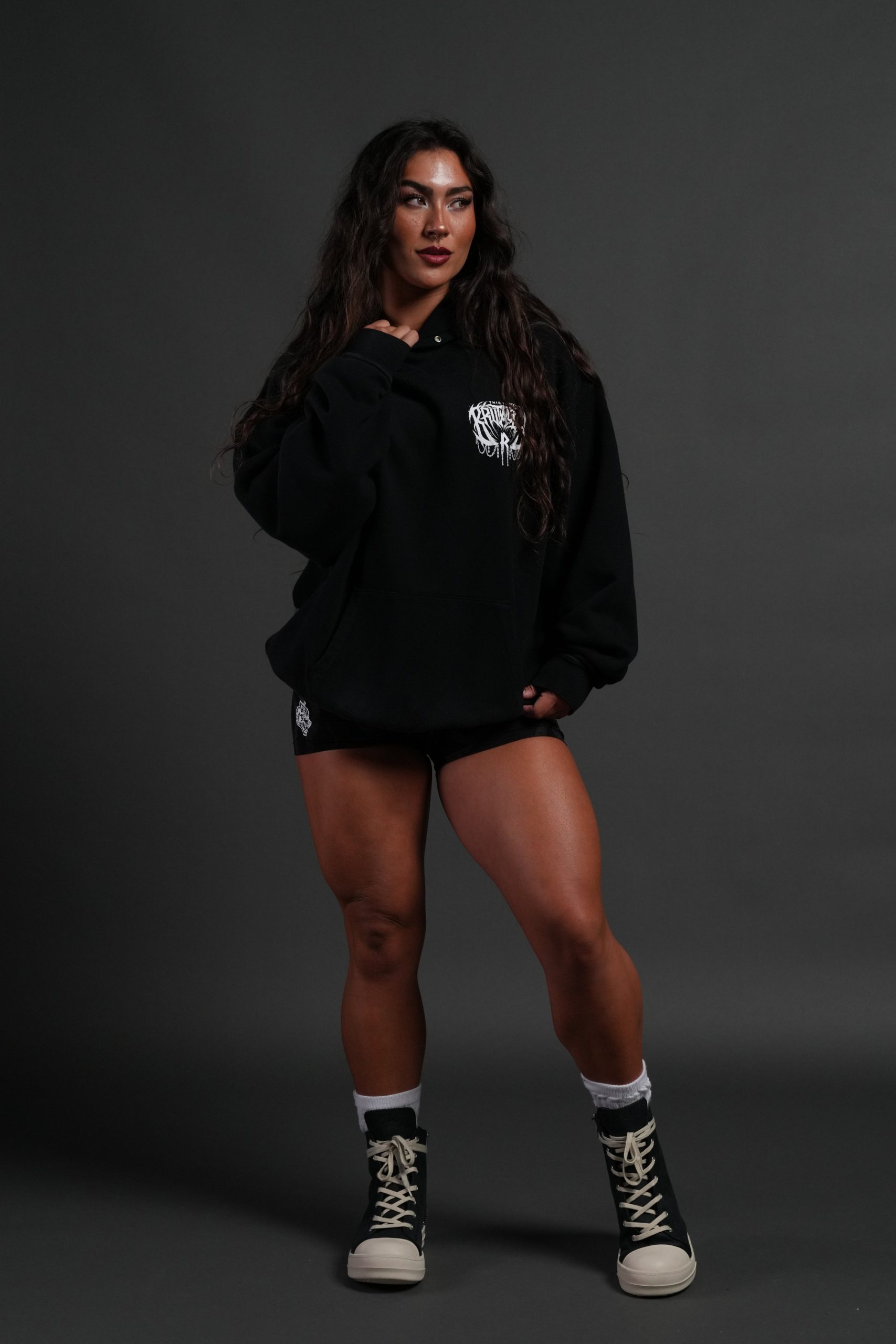 Brutality NFGU Unisex Pierce Hoodie in Black Drift Wash - Image 5