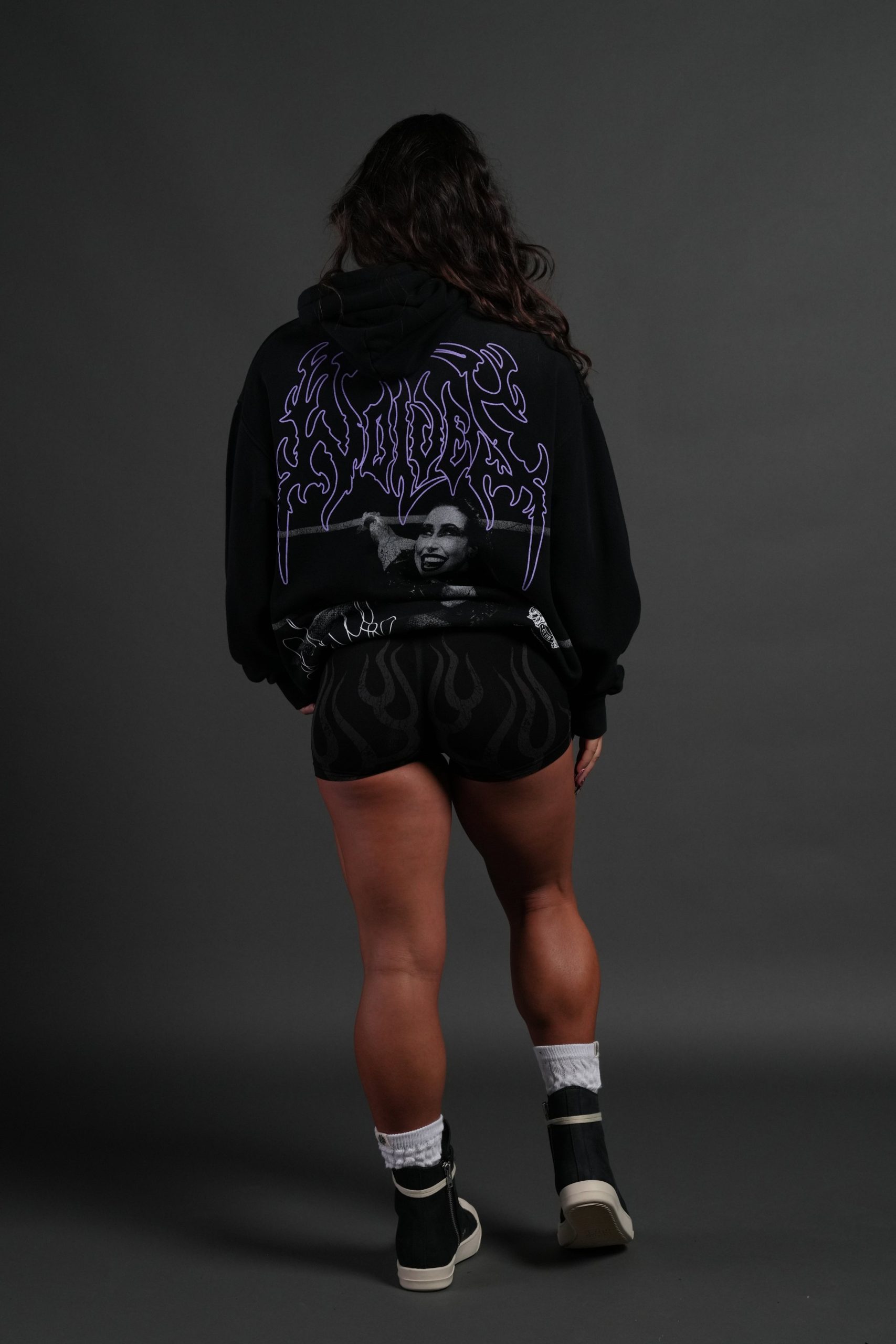 Brutality NFGU Unisex Pierce Hoodie in Black Drift Wash - Image 6