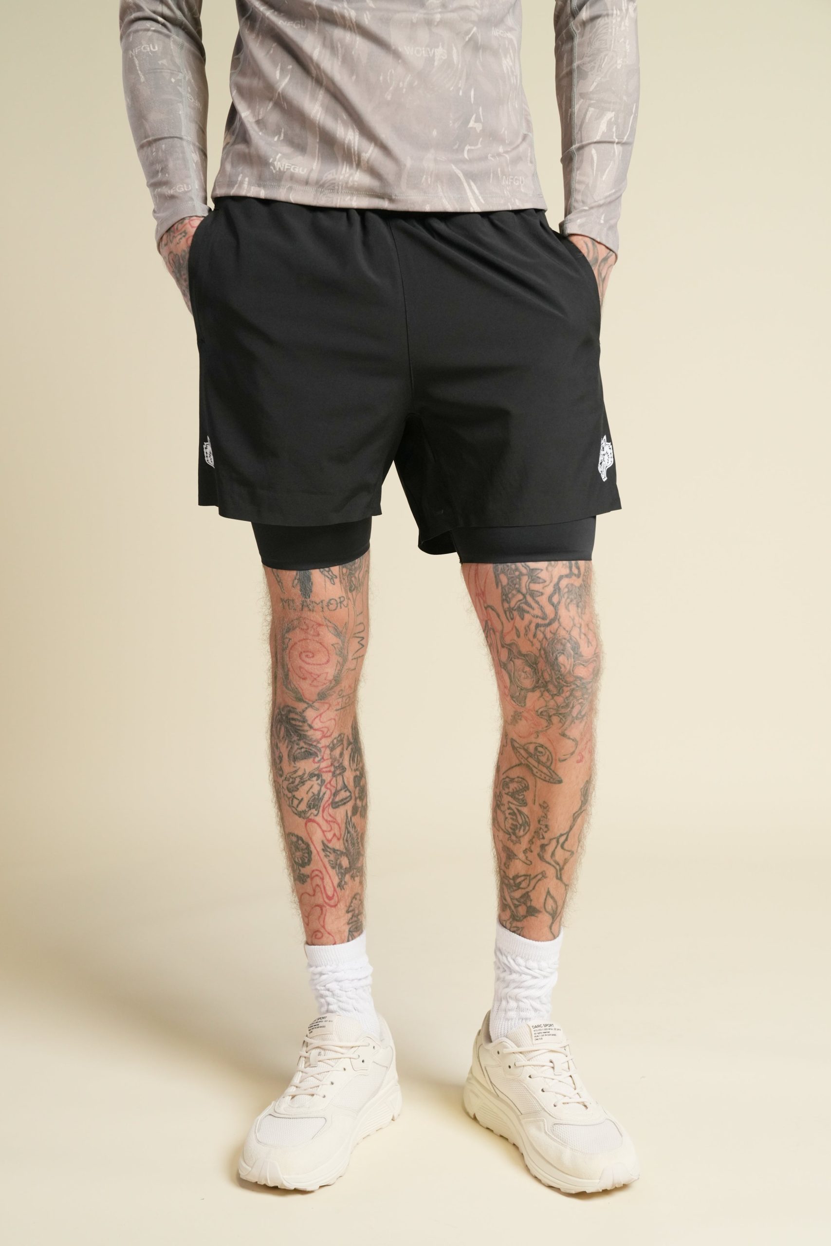 Dual Core Compression Shorts in Black