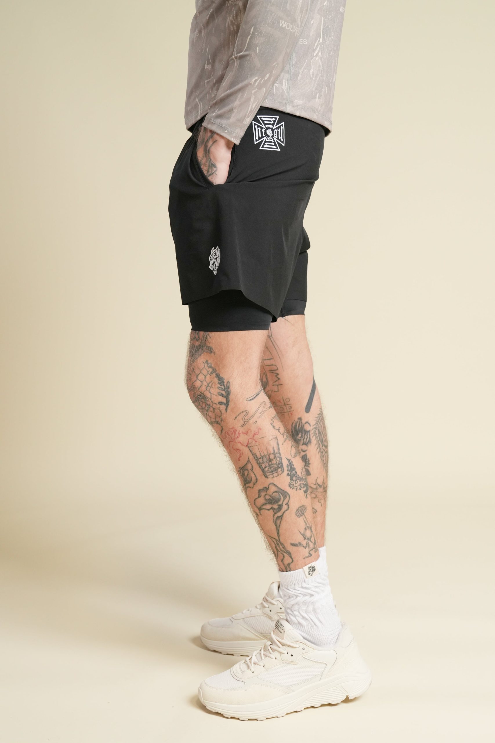 Dual Core Compression Shorts in Black - Image 3