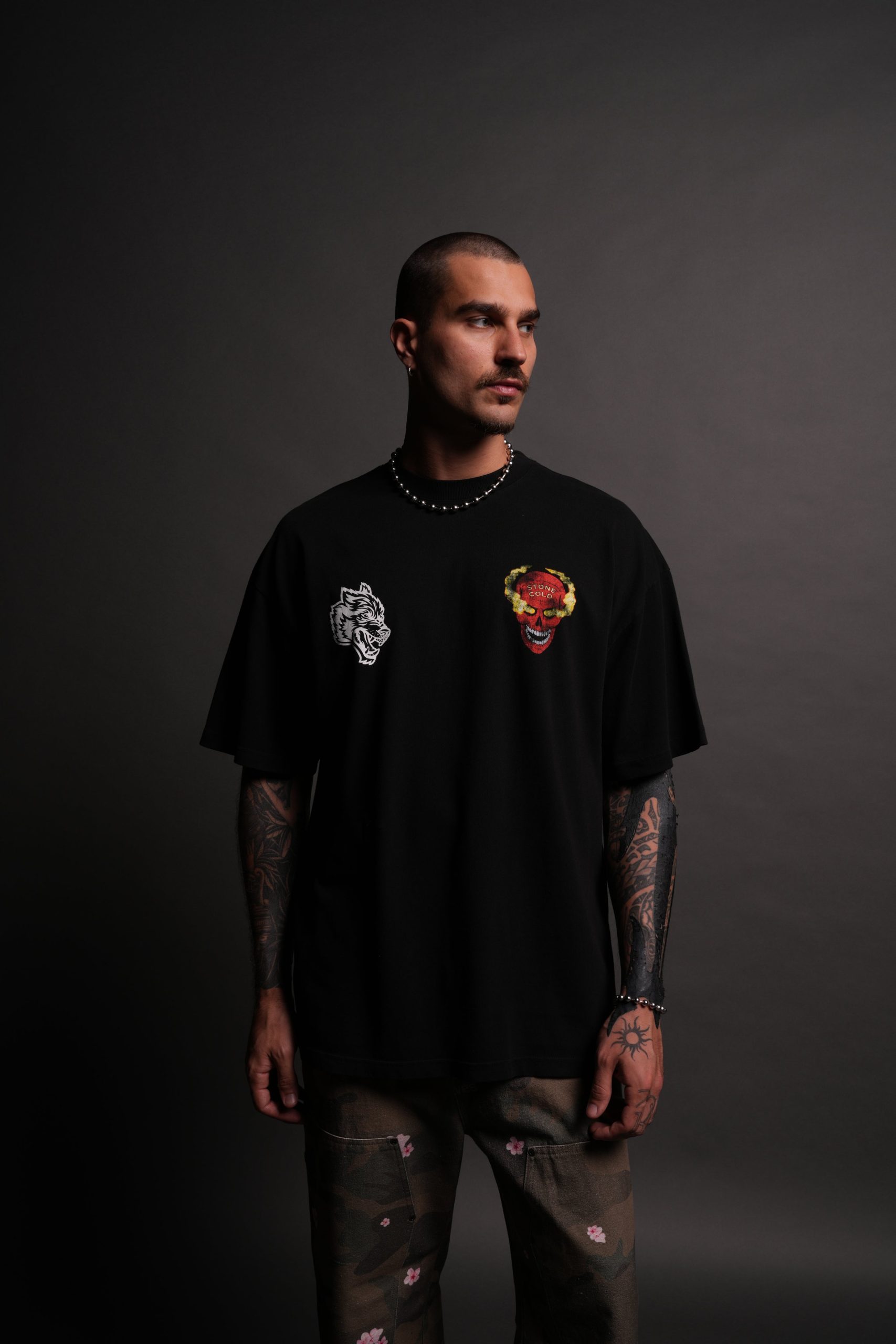 Stone Cold Premium Oversized Tee in Black - Image 2