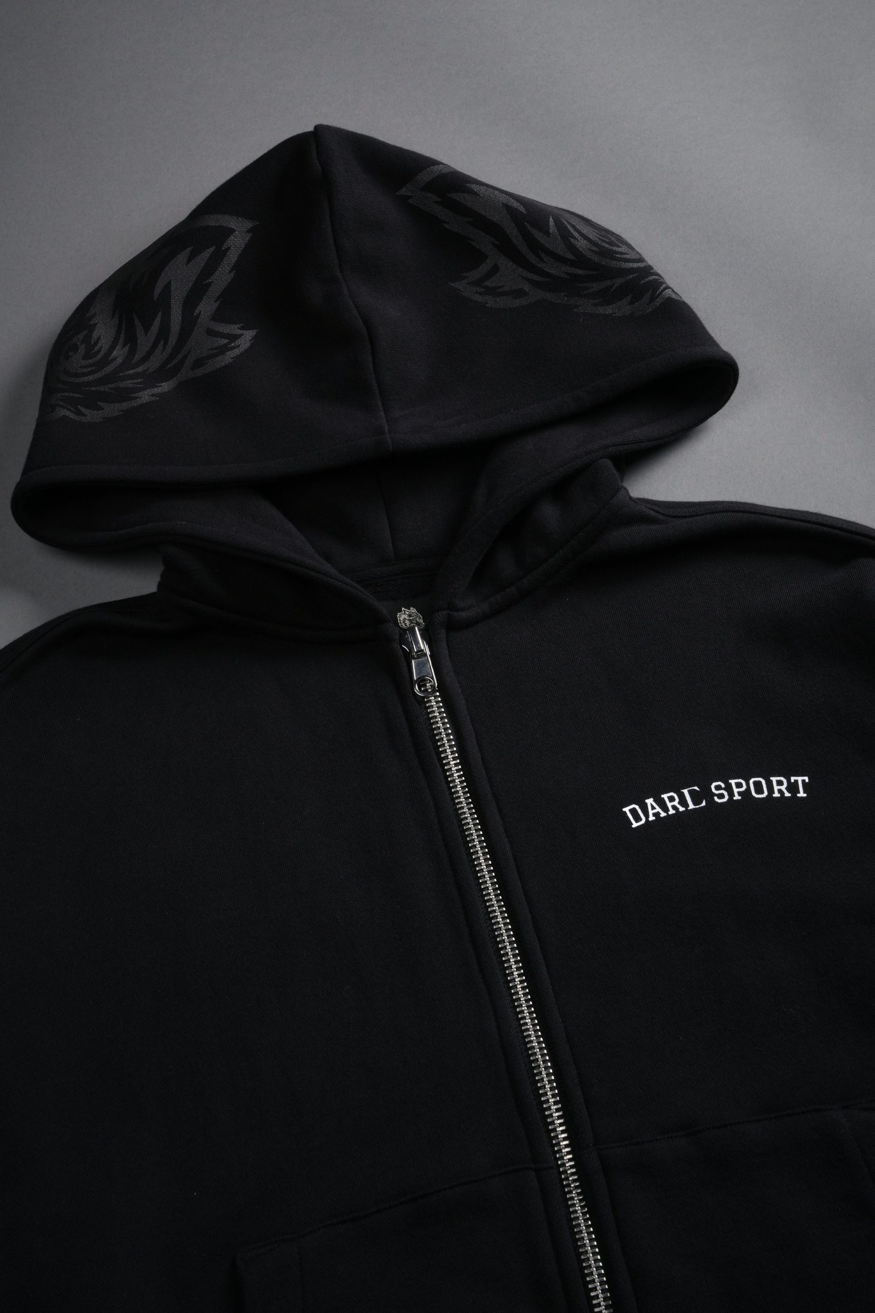 Inner Wolf Vex Double Zip Hoodie in Black - Image 7