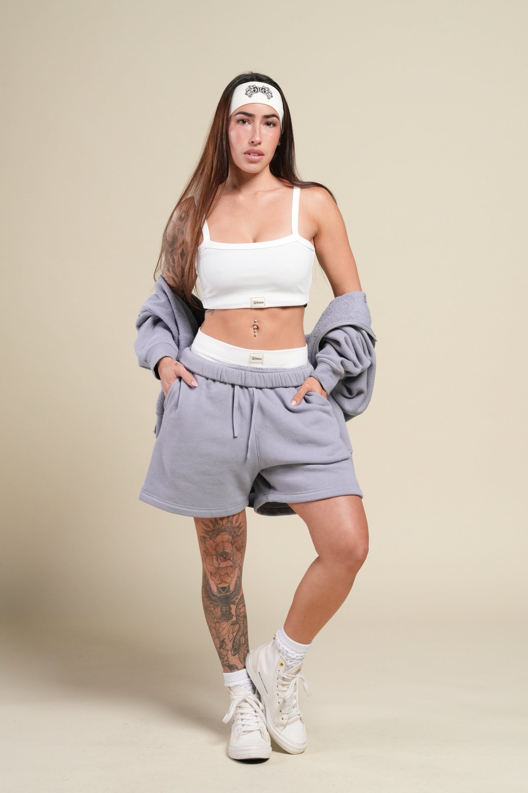 She Premium Oversized Sweat Shorts in Sport Gray - Image 7