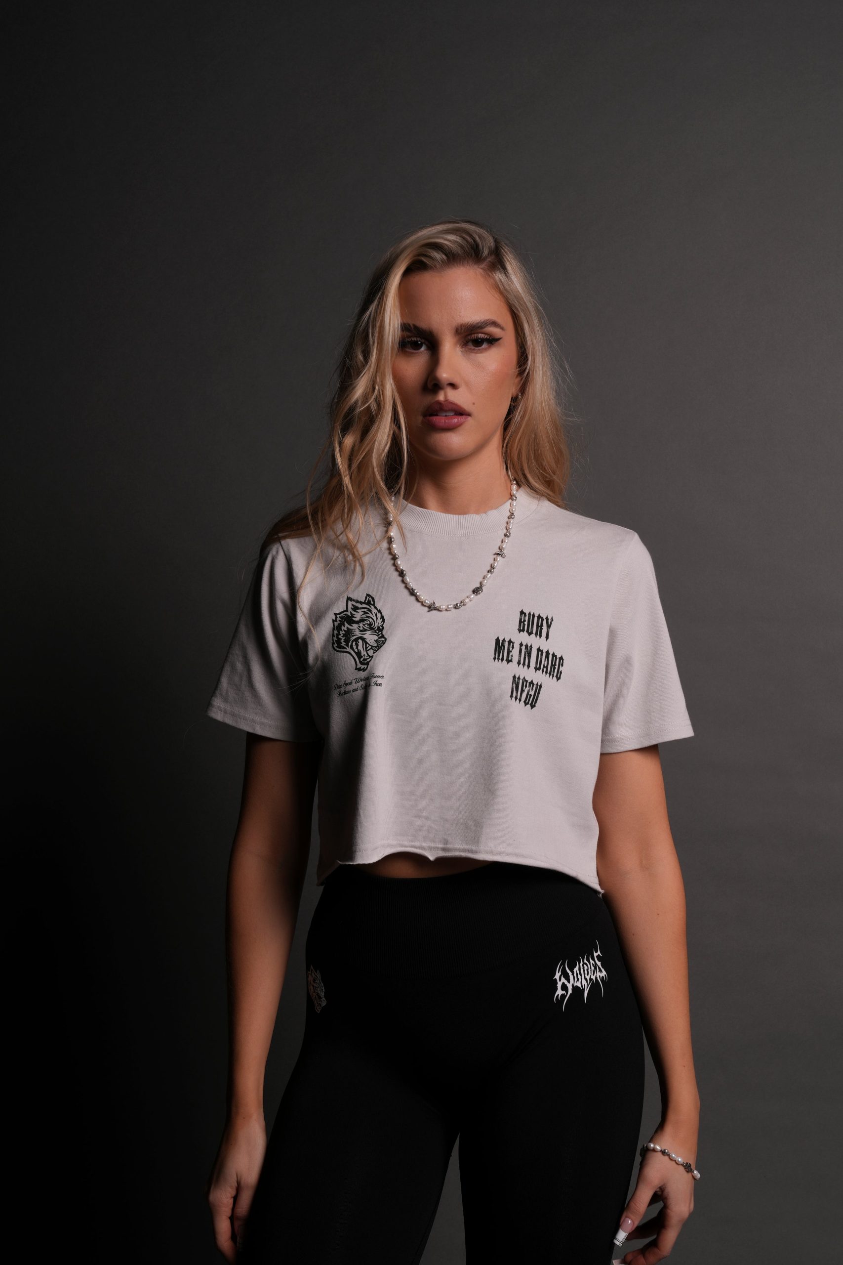 Bury Me In Darc NFGU Premium (Cropped) Tee in Stone - Image 5