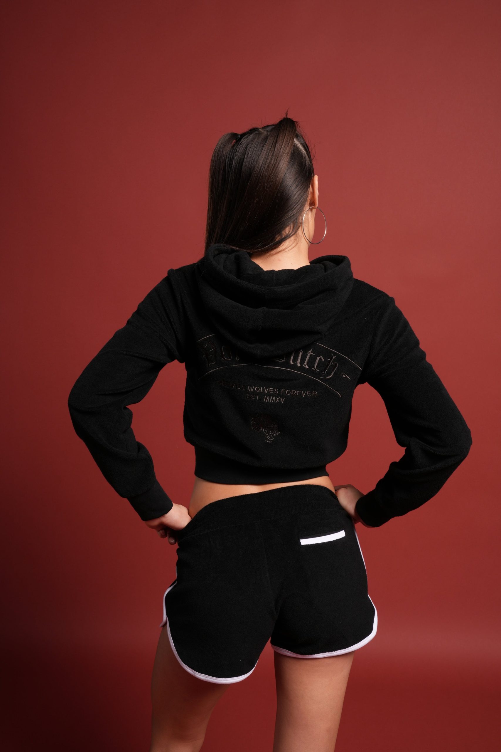 Dual Wolf Tia Track Shorts in Black - Image 9