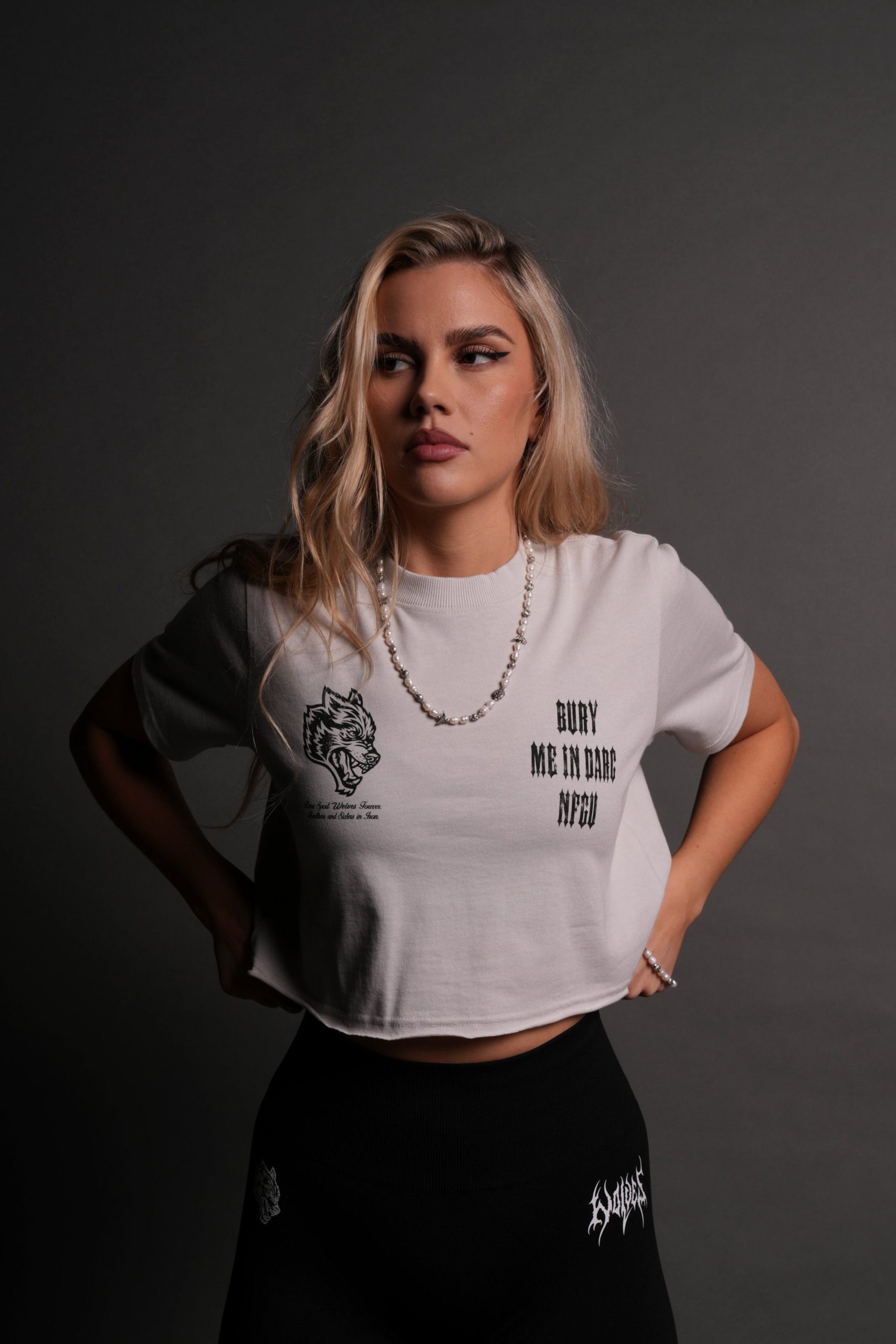 Bury Me In Darc NFGU Premium (Cropped) Tee in Stone