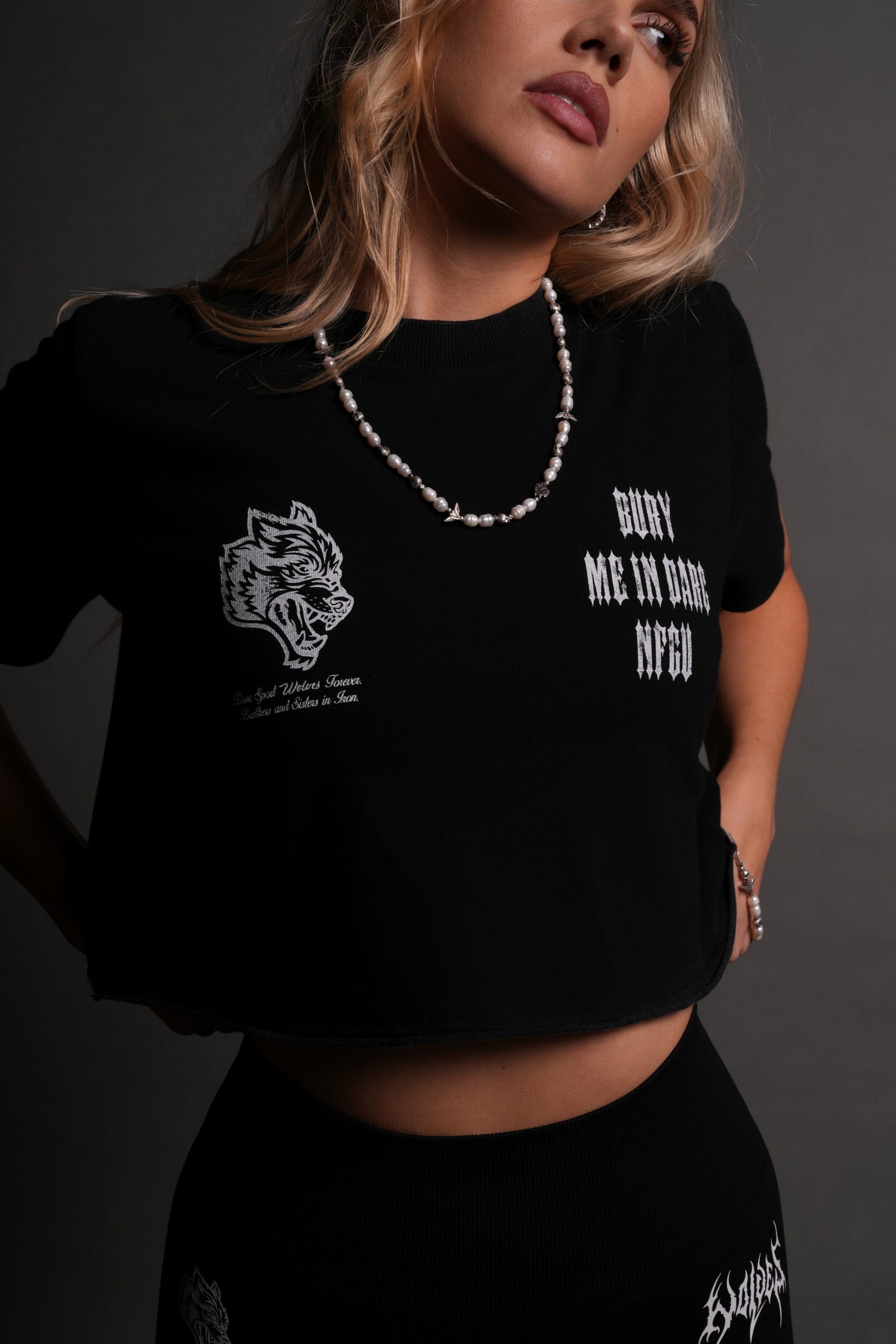 Bury Me In Darc NFGU Premium (Cropped) Tee in Black - Image 7