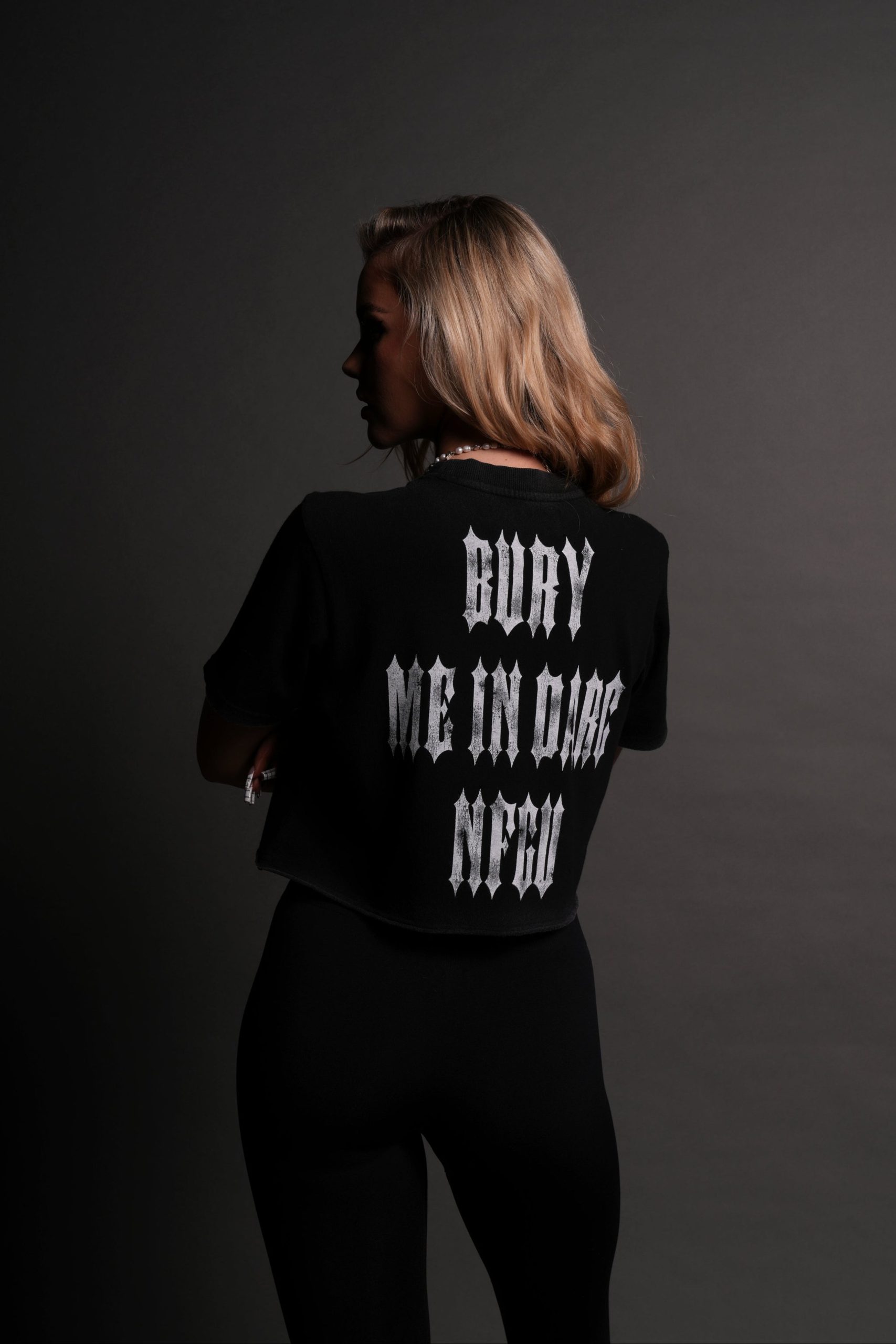 Bury Me In Darc NFGU Premium (Cropped) Tee in Black - Image 2