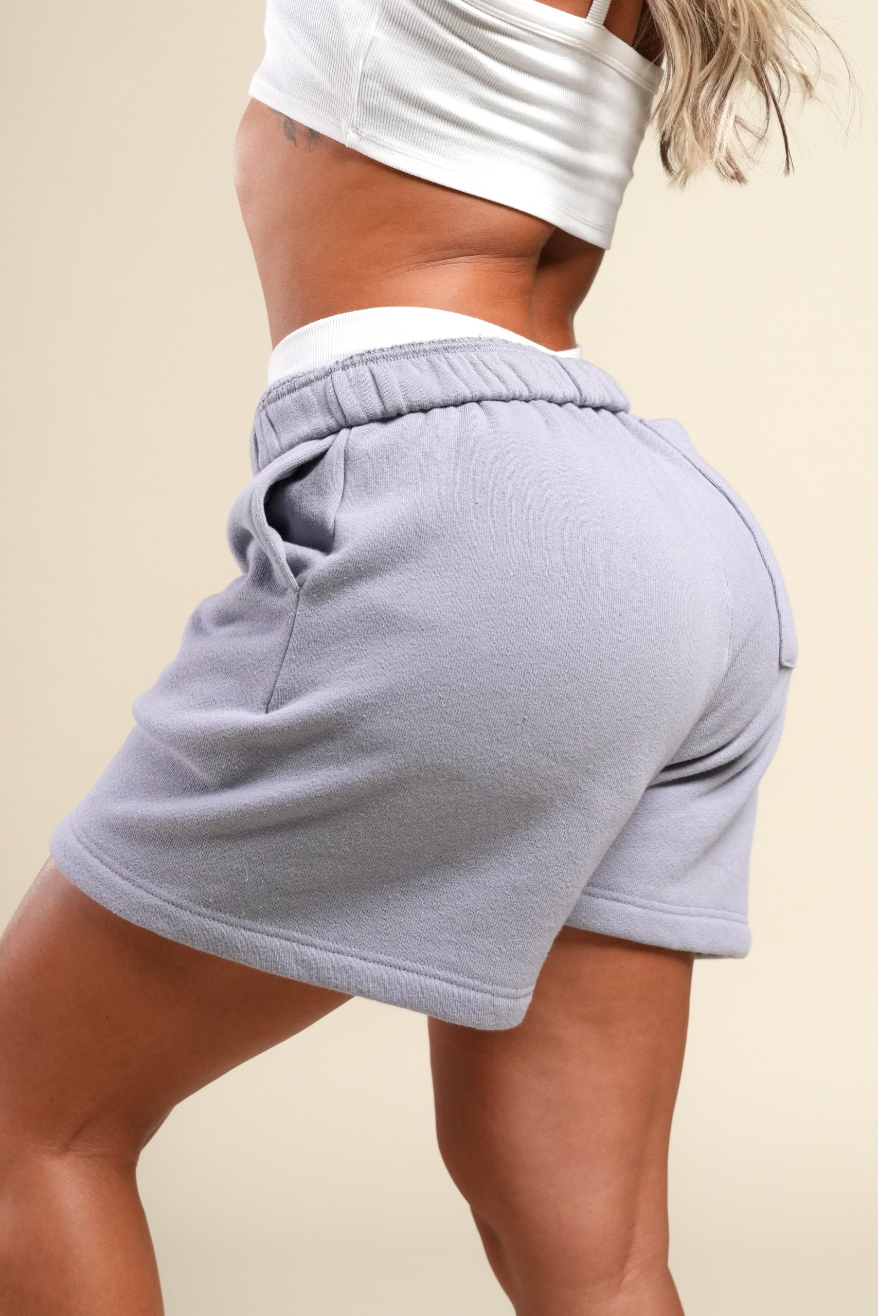 She Premium Oversized Sweat Shorts in Sport Gray - Image 2