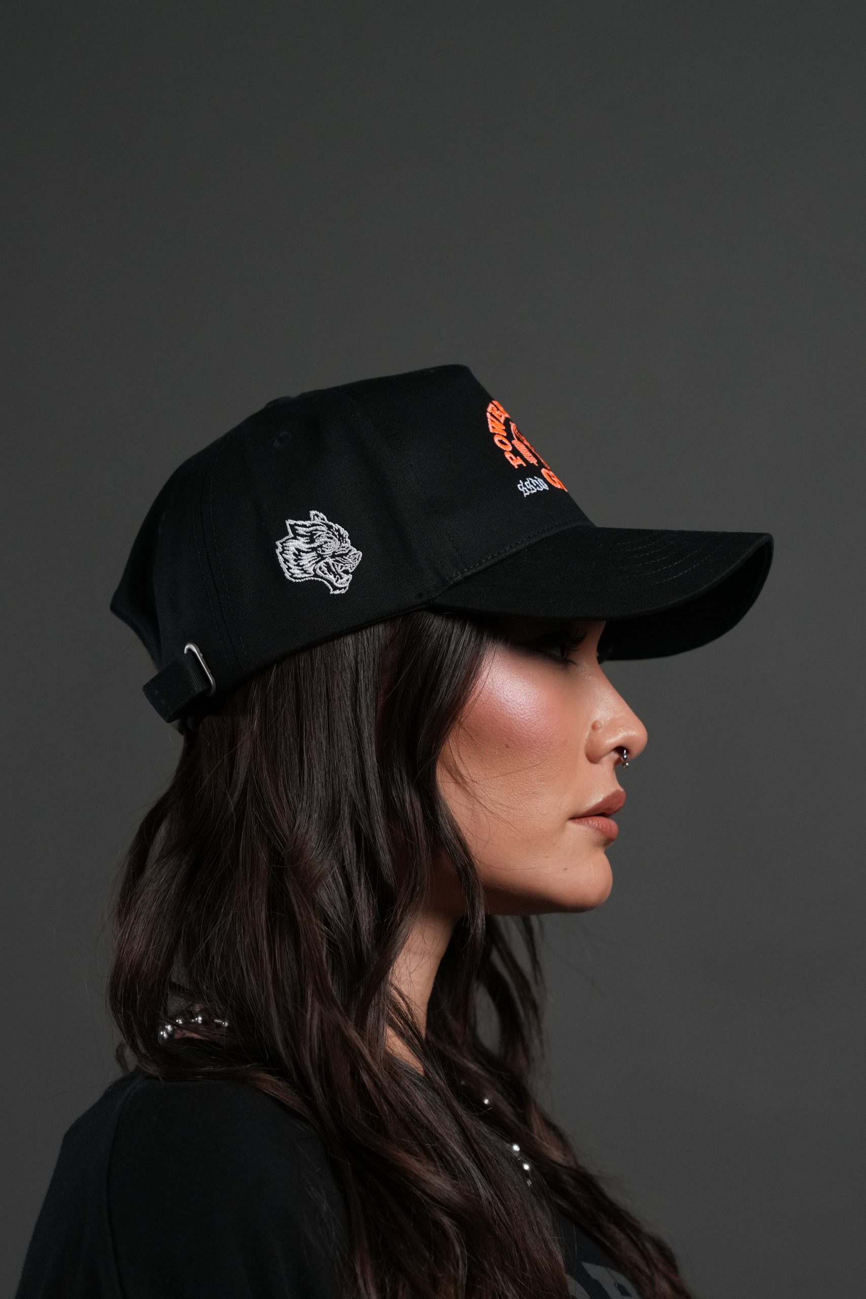 Powerhouse Wolves 5 Panel Hat in Black - Image 7