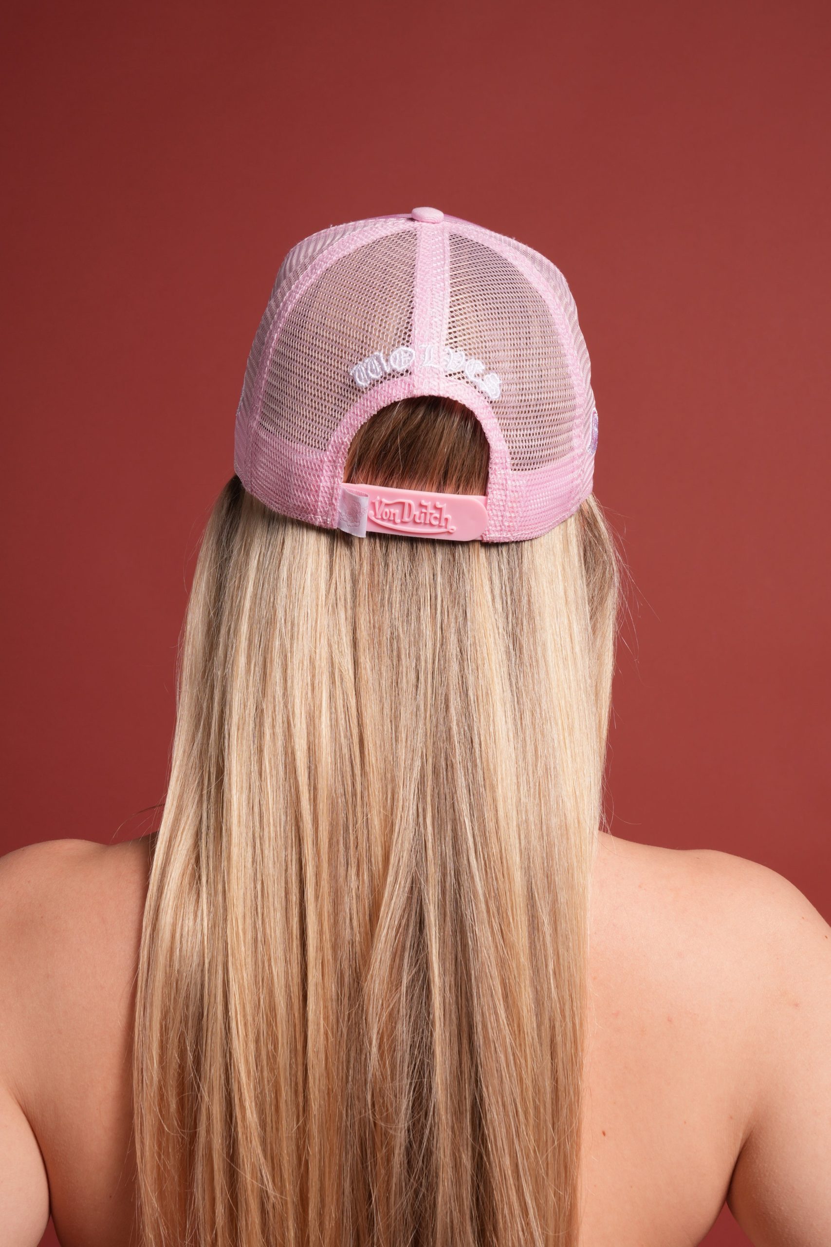 DSVD Collab Trucker Hat in DSVD Bubblegum Camo - Image 2