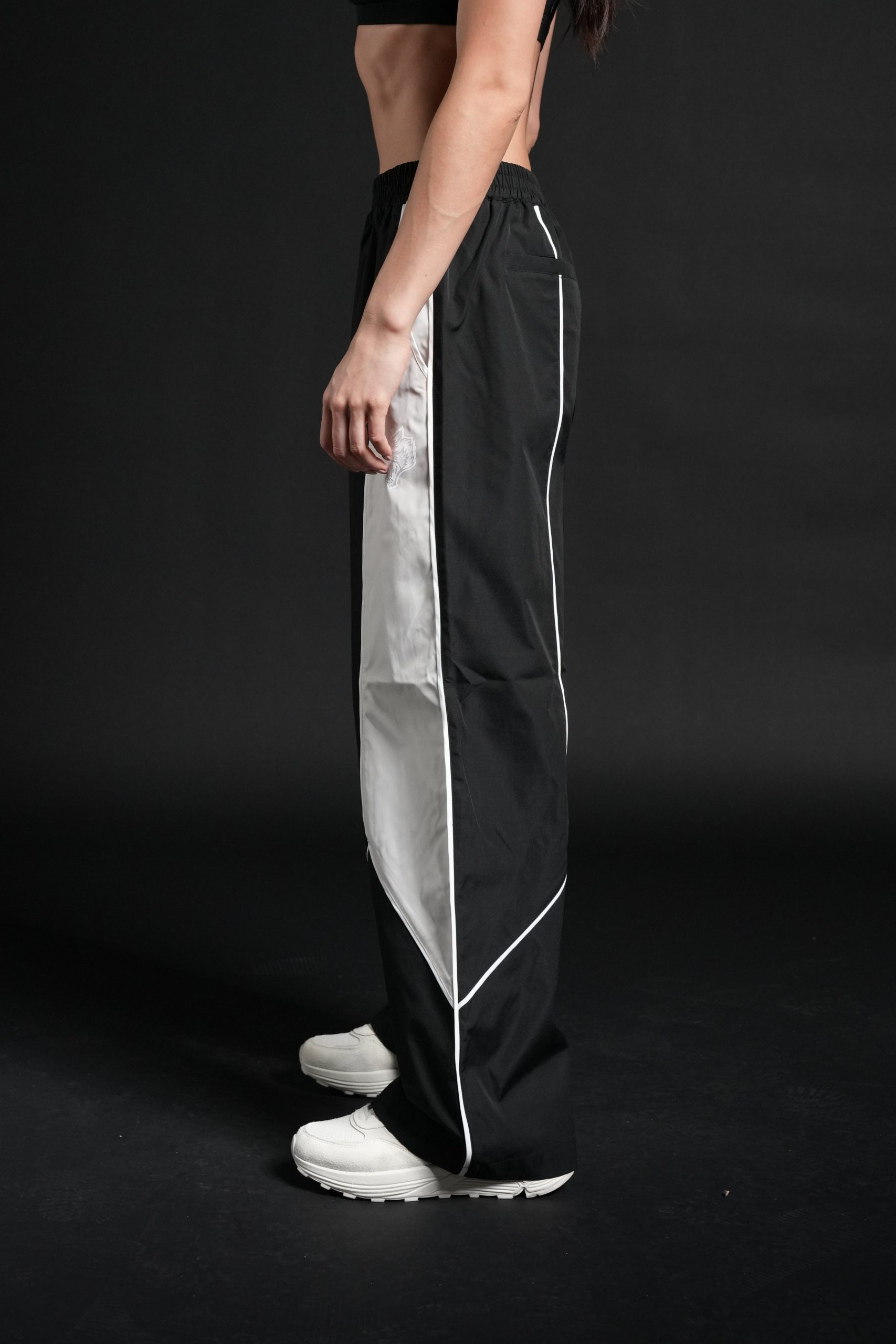 Dual Wolf She Quinn Track Pant in Black/Sand - Image 3